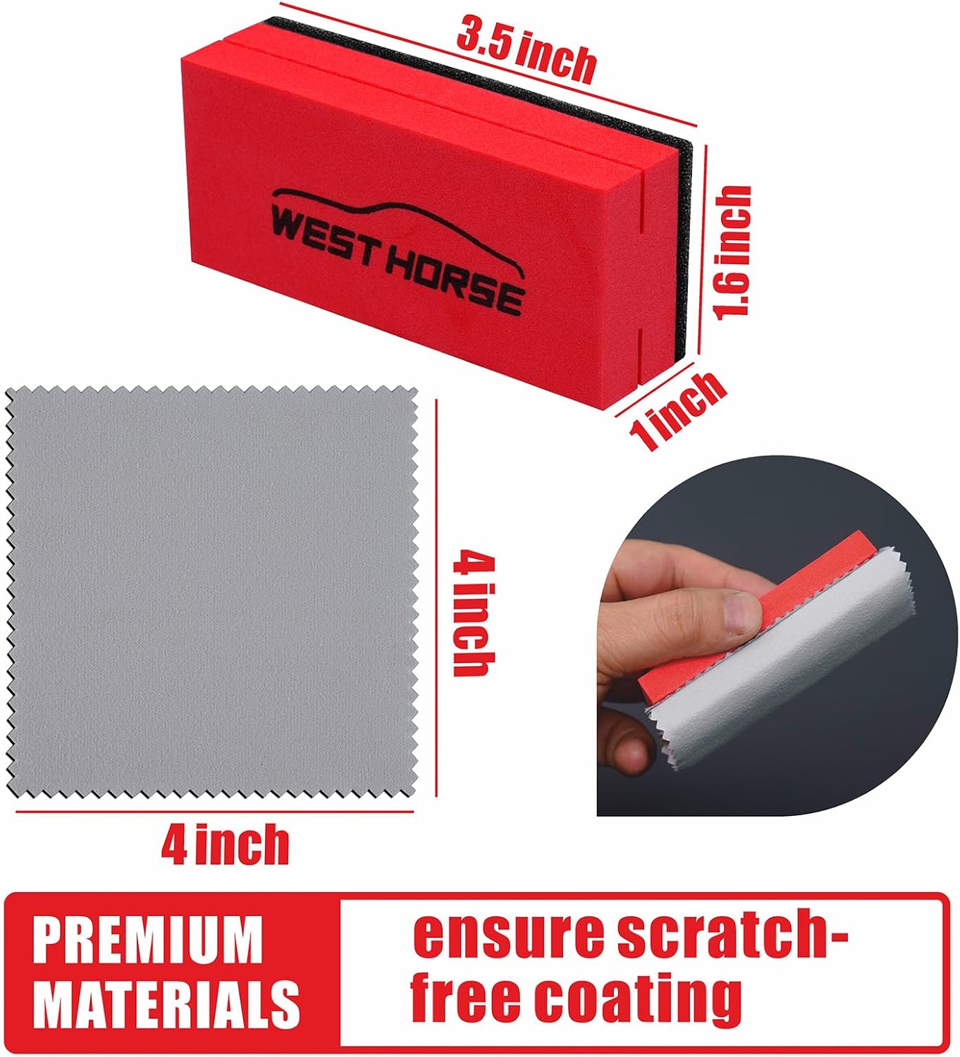 6PCS Ceramic Coating Applicator Sponge Blocks + 12PCS Suede Cloth – Premium Car Detailing Kit for Paint Protection, Wax & Nano Coating Application - Image 3