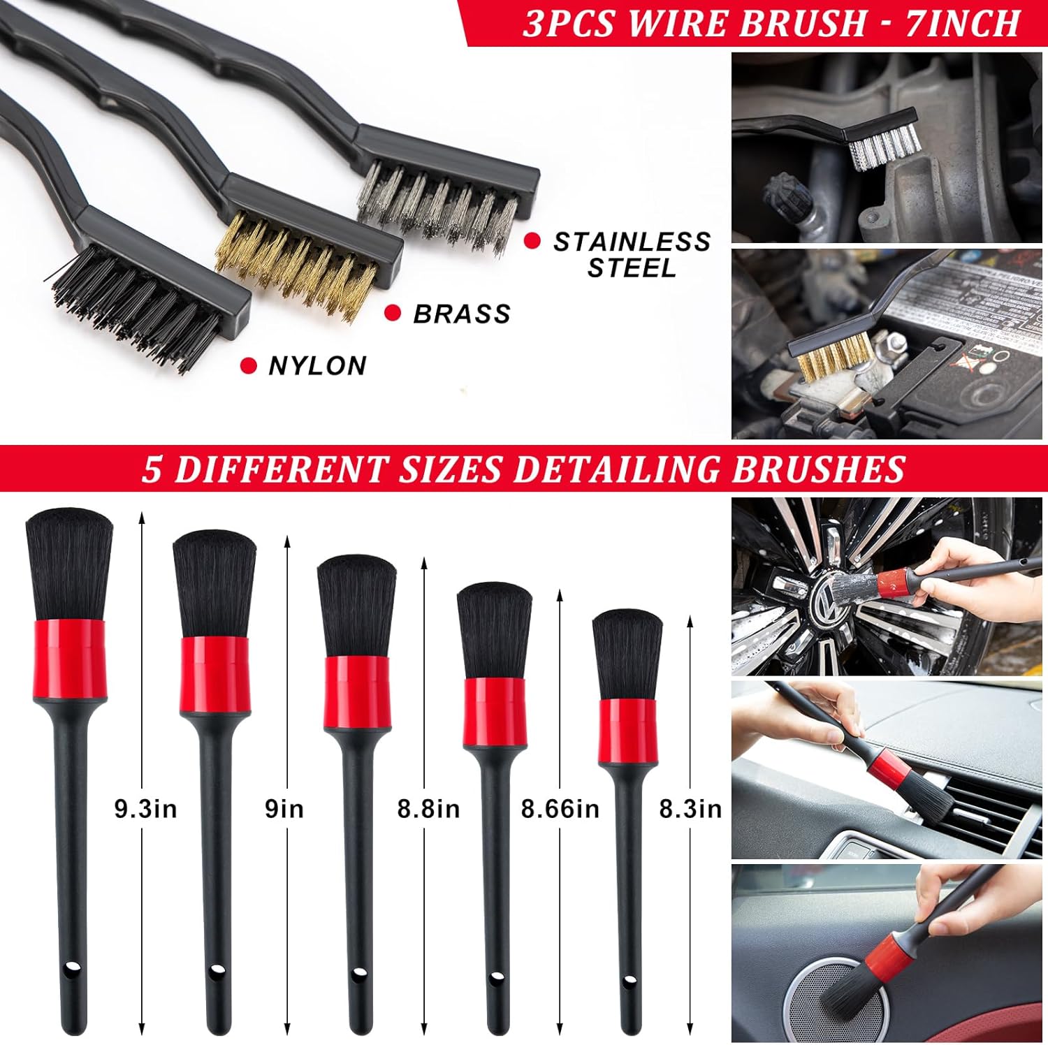 42Pcs Car Wash Cleaning Kit with Foam Gun Sprayer Detailing Brushes Car Vacuum Windshield Cleaning Tool Tire Brush Towels Complete Interior Exterior Detailing Set for Car - Image 5