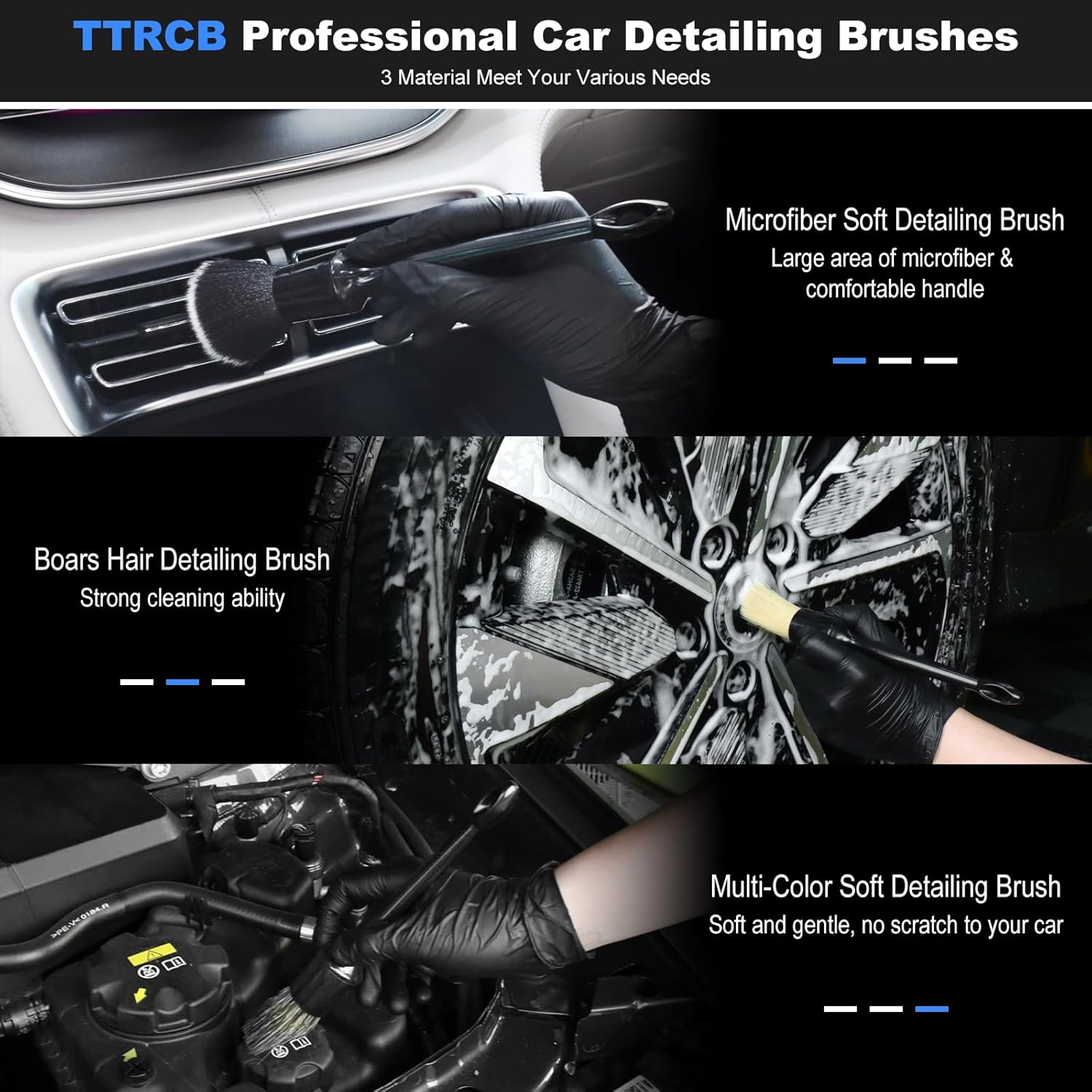 10PCS Car Detailing Cleaning Kit Interior Cleaner, Car Detailing Brushes, Car Duster, Car Cleaning Gel, Microfiber Cleaning Cloth, Car Accessories Essentials Supplies Tools for Auto,Truck, Interior - Image 2