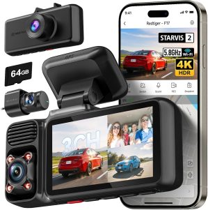 REDTIGER F17 4K 3 Channel Dash Cam,...