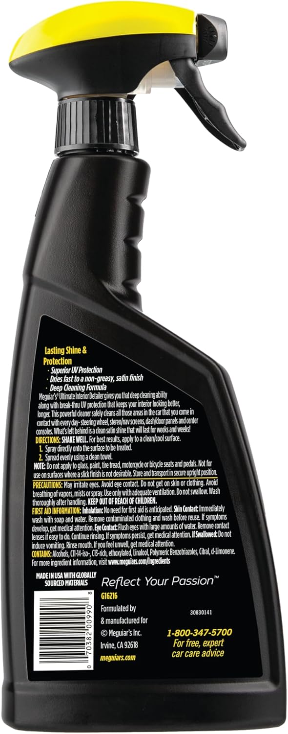 Meguiar's G16216 Ultimate Interior Detailer, Protects Interior Surfaces from Dirt and Grime, Leaves Your Surfaces Protected from UV Rays and Giving It a Lasting Finish, 15.2 Oz Spray Bottle - Image 4