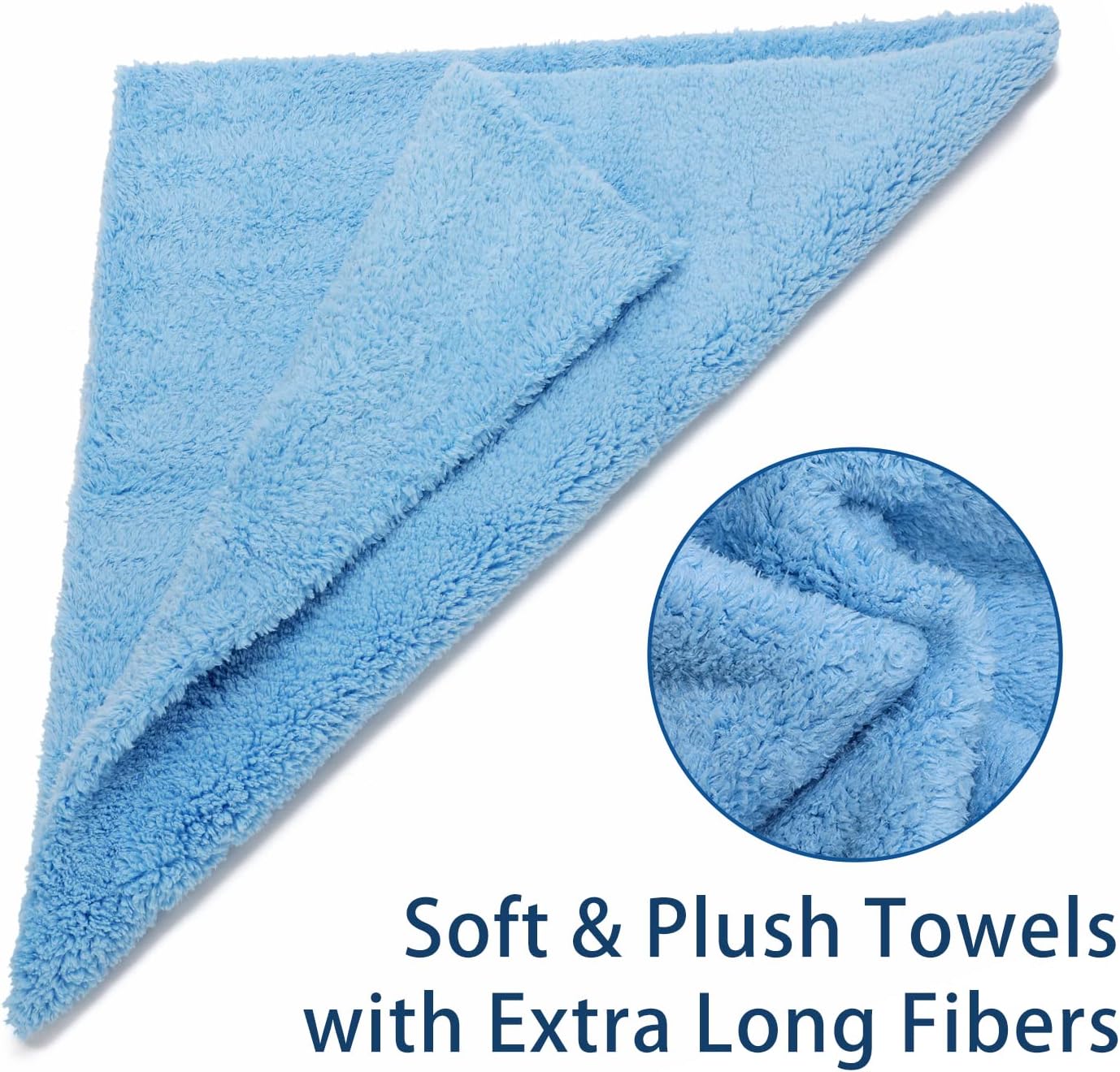CARCAREZ Microfiber Towels for Cars, Car Drying Wash Detailing Buffing Polishing Towel with Plush Edgeless Microfiber Cloth, 450 GSM 16x16 in. Pack of 6 - Image 2