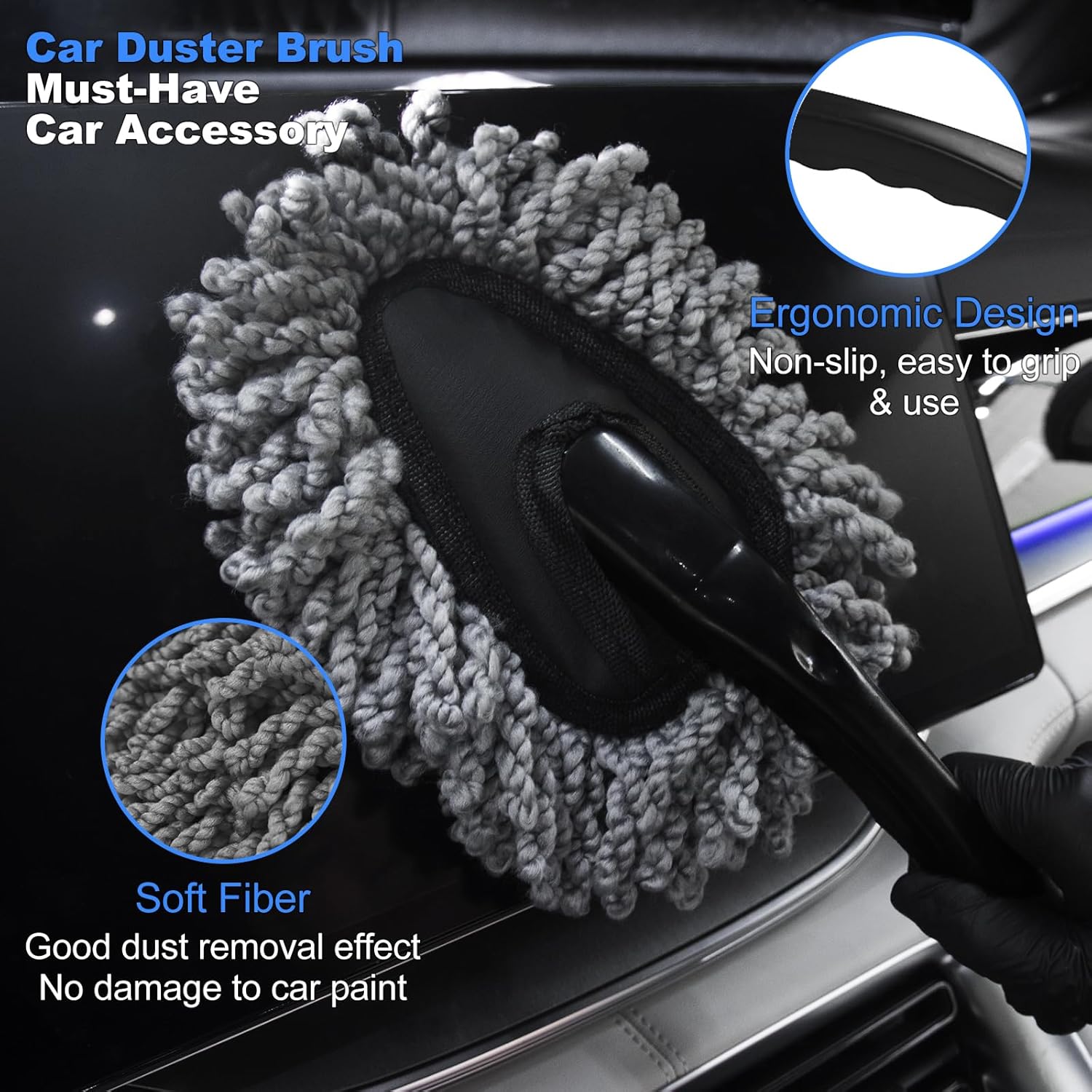 10PCS Car Detailing Cleaning Kit Interior Cleaner, Car Detailing Brushes, Car Duster, Car Cleaning Gel, Microfiber Cleaning Cloth, Car Accessories Essentials Supplies Tools for Auto,Truck, Interior - Image 3