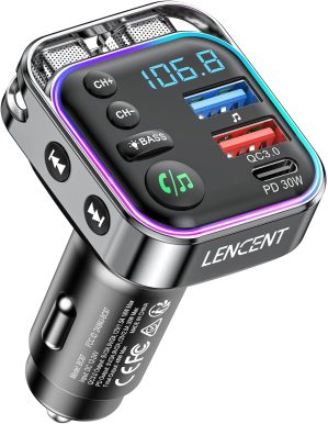 LENCENT Bluetooth 5.3 FM Transmitte...