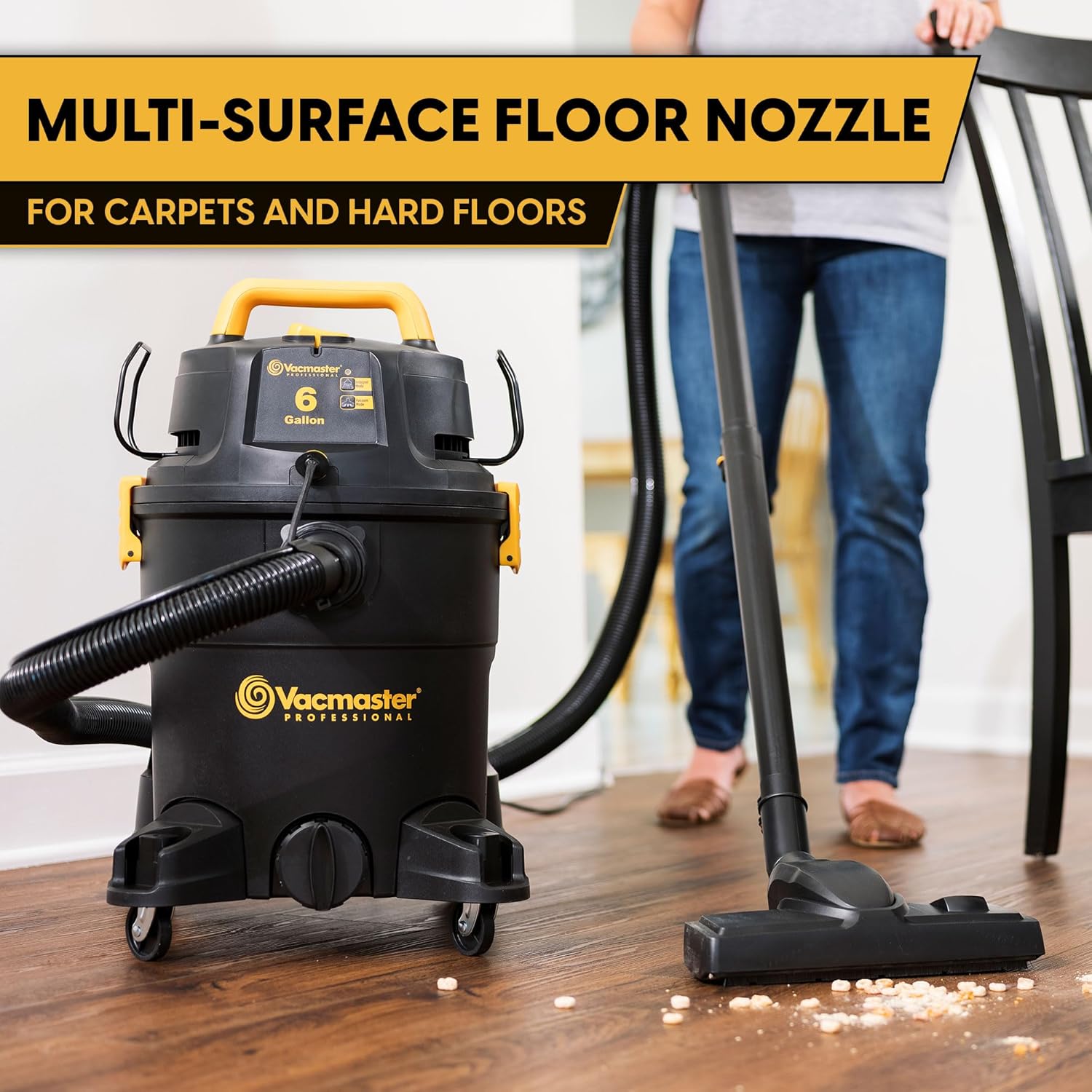 Vacmaster VK609PFR 0201 6 Gallon 5.5 Peak HP 3-in-1 Wet/Dry/Upholstery Shampoo Vacuum Cleaner - Image 5