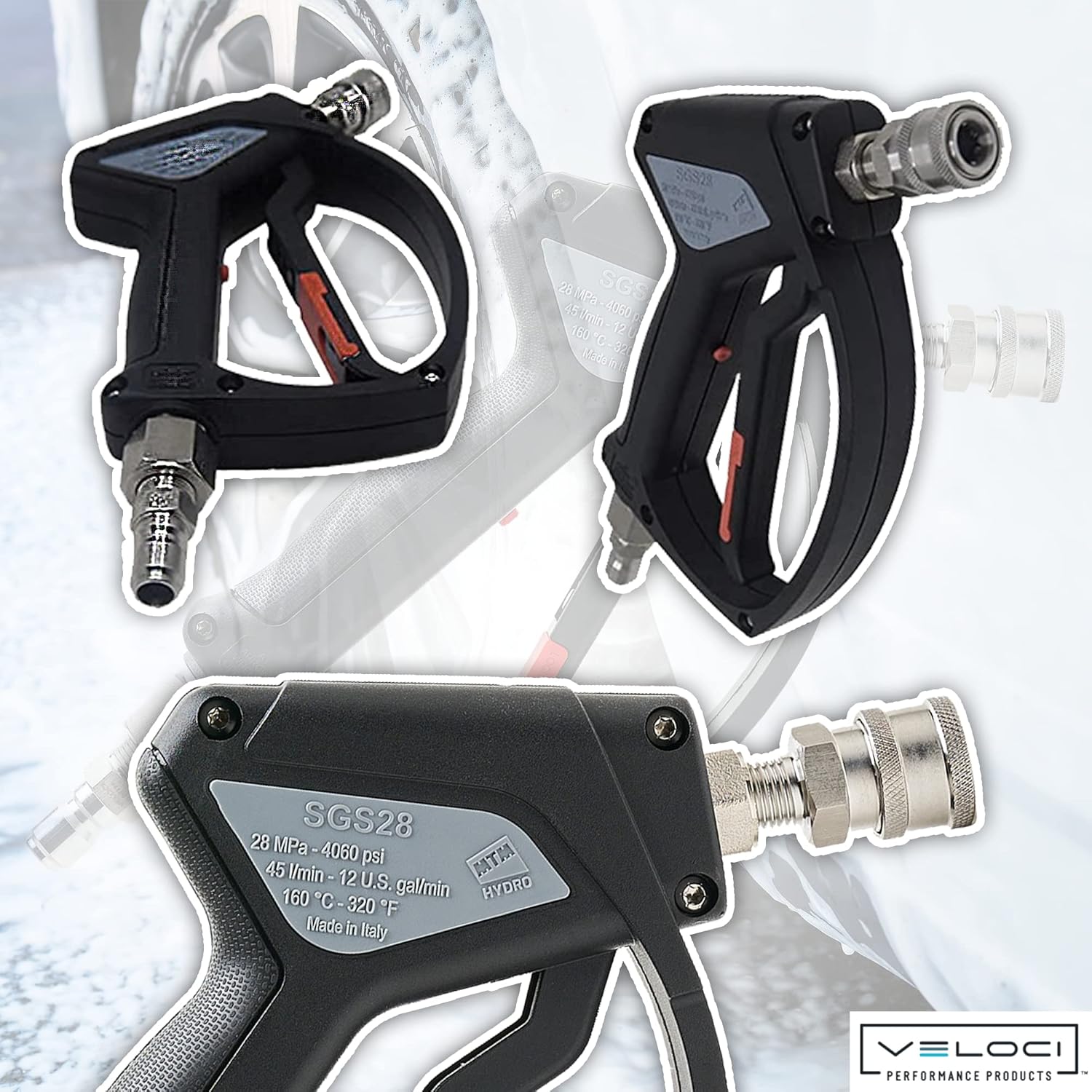 MTM Hydro SGS28 Pressure Washer Trigger Gun with Installed Stainless Steel Connection Fittings Commercial Grade - Image 4