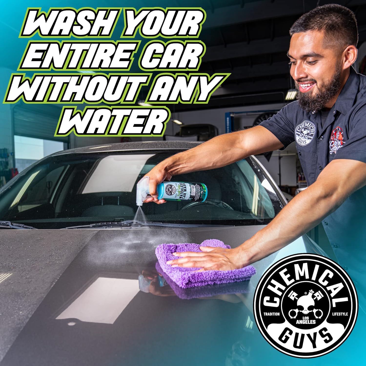 Chemical Guys Swift Wipe Sprayable Waterless Car Wash Spray - Spray and Wipe to Safely Clean and Shine Cars, Trucks, Motorcycles, RV & More, High Lubrication Formula, 16 oz - Image 2