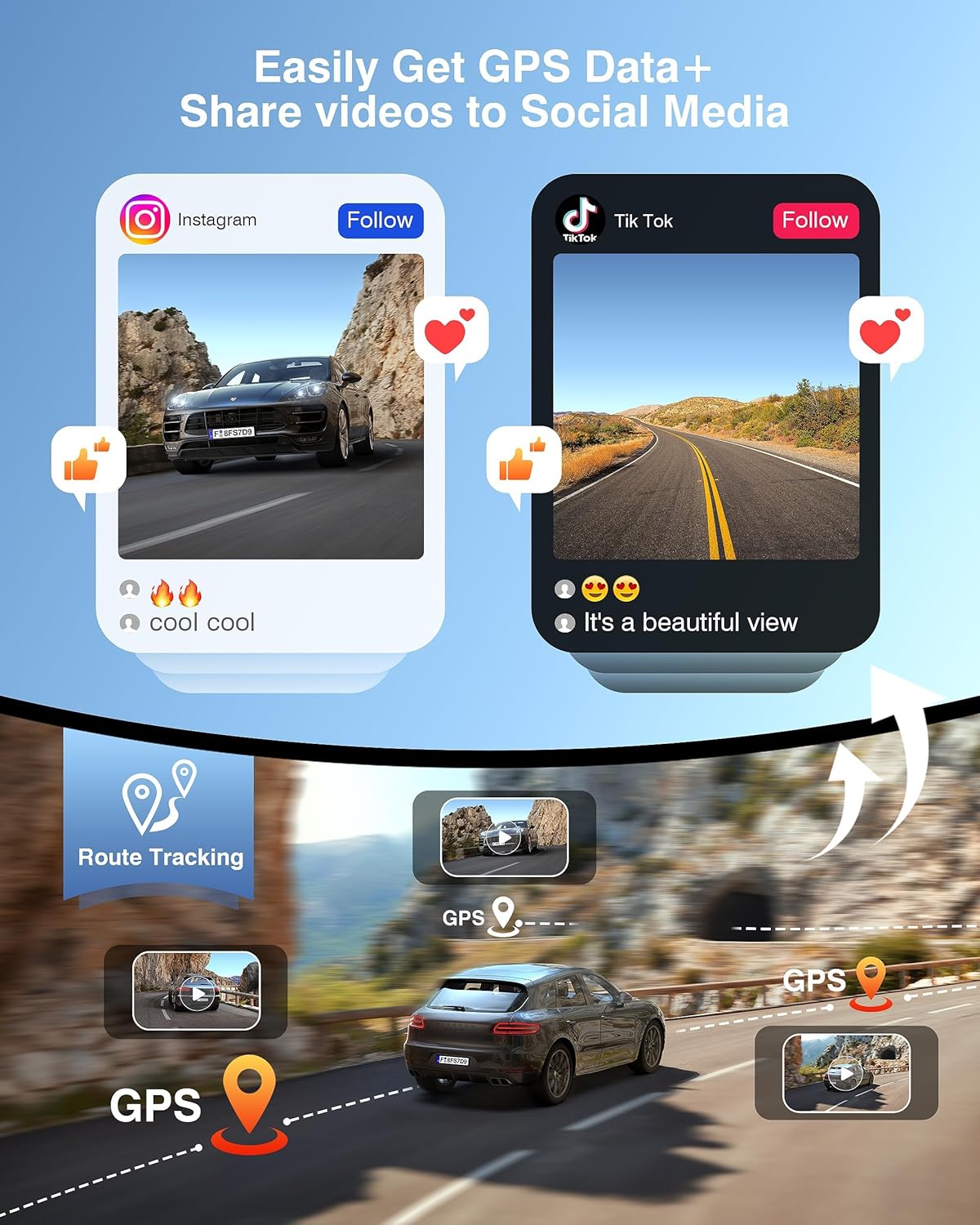 Dash Cam Front and Rear, 4K+2K Recording Dash Camera for Cars, Night Vision with WDR, 170° Wide Angle, 5.8G/2.4G Dual Wi-Fi, 64GB Card, Built-in GPS, G-Sensor Emergency Lock, 24H Parking Monitor - Image 7