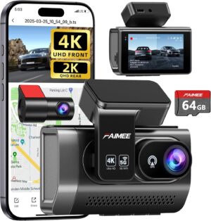 Dash Cam Front and Rear, 4K+2K Reco...