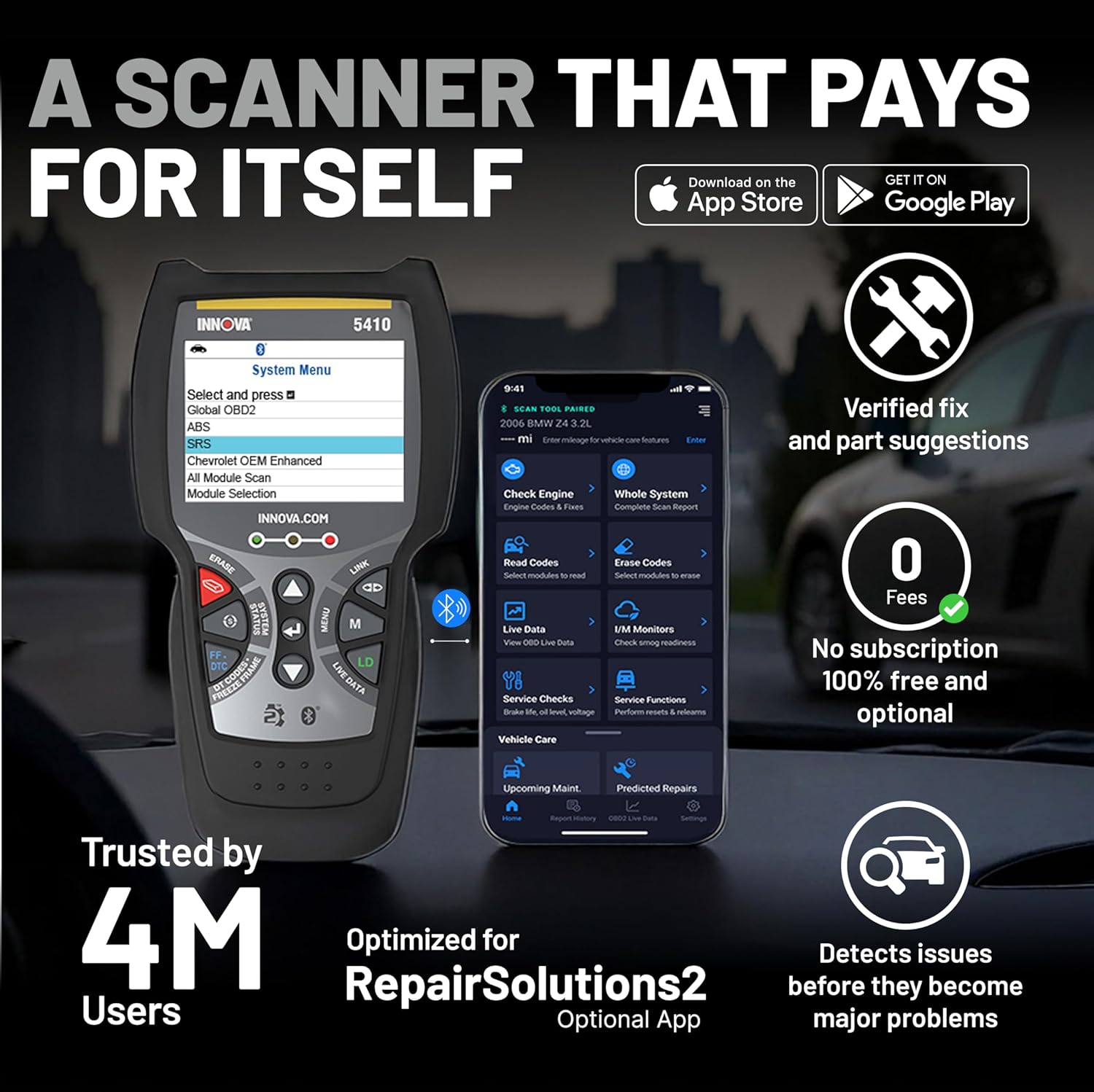 Innova 5410 All-System OBD2 Scanner Diagnostic Tool for Cars & Trucks – Automotive Scan Tools for Engine, ABS, SRS & Transmission, Bluetooth Compatible with America's Top Car Repair App - Image 4