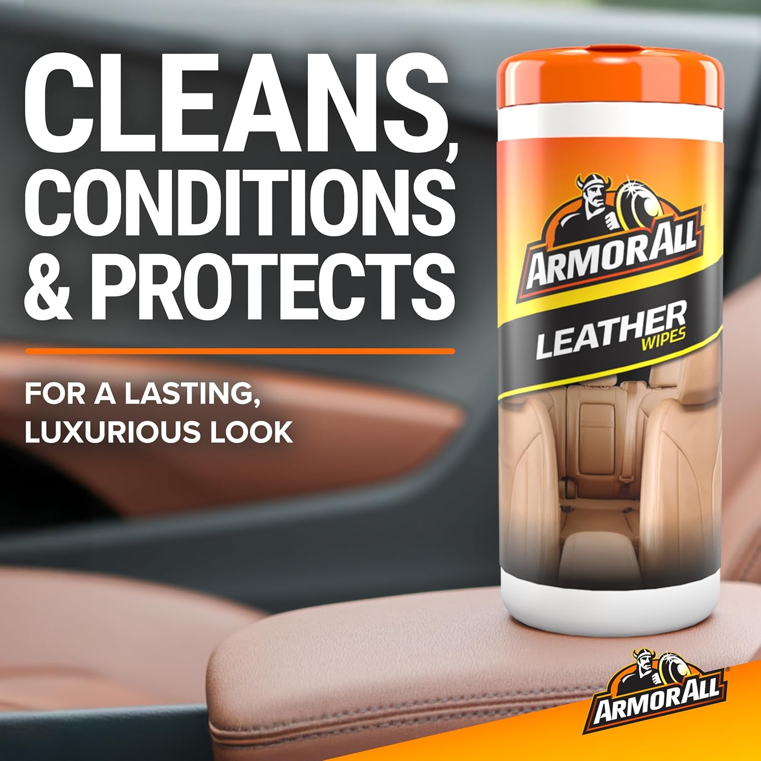 Armor All Interior Cleaner Car Leather Wipes by , For Cleaning Cars, Trucks and Motorcycles, 20 Count - Image 2