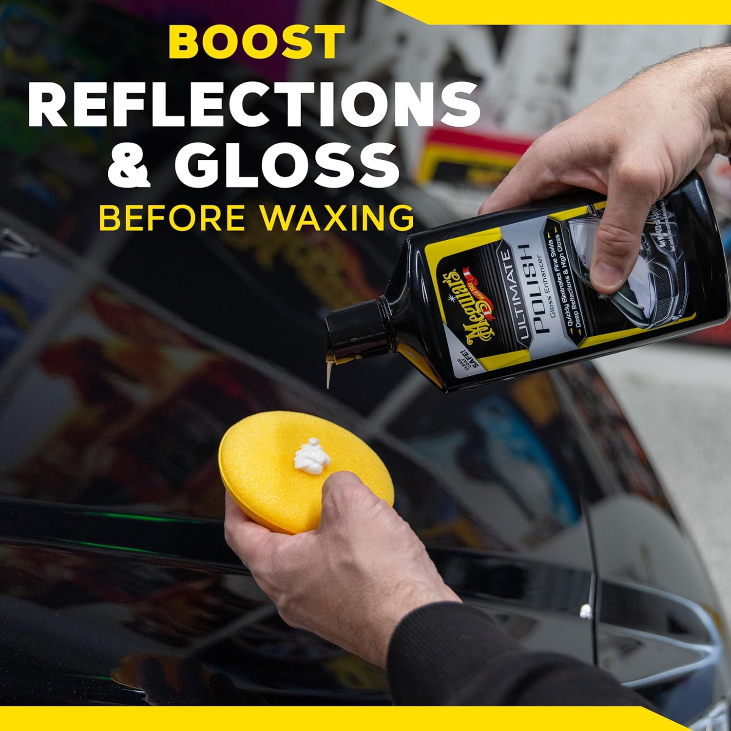 Meguiar’s Ultimate Polish – High-Gloss Polish for a Show Car Shine – Permanently Removes Light Swirls to Produce a Deep, Wet Reflection with a High Gloss Shine - Easy to Use, 16 Oz - Image 11