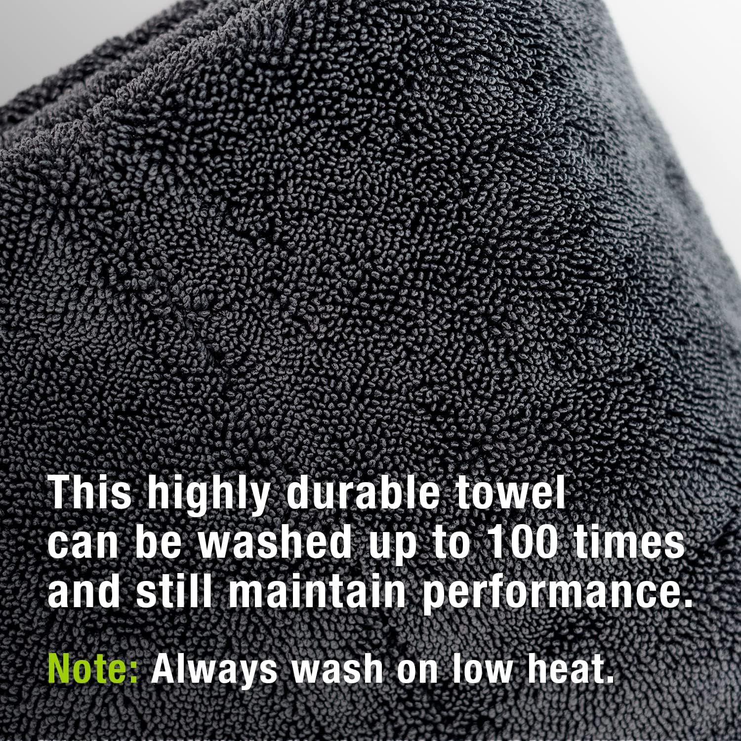 ExoForma Mega Car Drying Towel - Holds Up to 9 lbs, No Streaks, Scratches, or Water Spots | 1200 GSM Microfiber Double Twist Pile & Edgeless Design, 1 Quick & Effortless Dry - 24” x 36” - Image 3