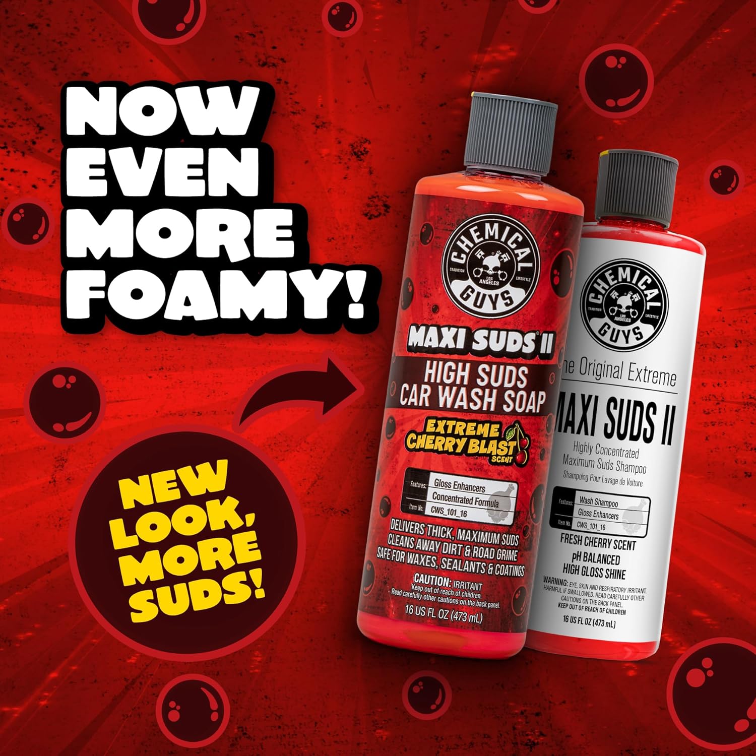 Chemical Guys Maxi Suds II Foaming Car Wash Soap – High Foam Car Wash Soap, Cherry Scent Shampoo and Gloss Booster for Foam Cannons, Guns or Buckets – Gentle, Safe for Trucks, SUVs, and RVs, 64 oz - Image 7