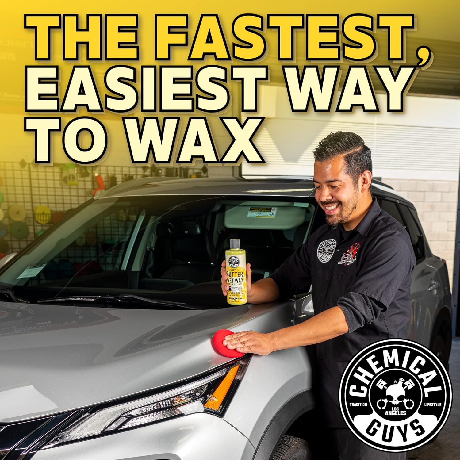 Chemical Guys Butter Wet Wax - Deep Wet Shine Car Wax for Cars, Trucks, SUVs, RVs, and More, Easy On/Off Liquid Formula, Banana Scent - 16 fl oz - Image 5