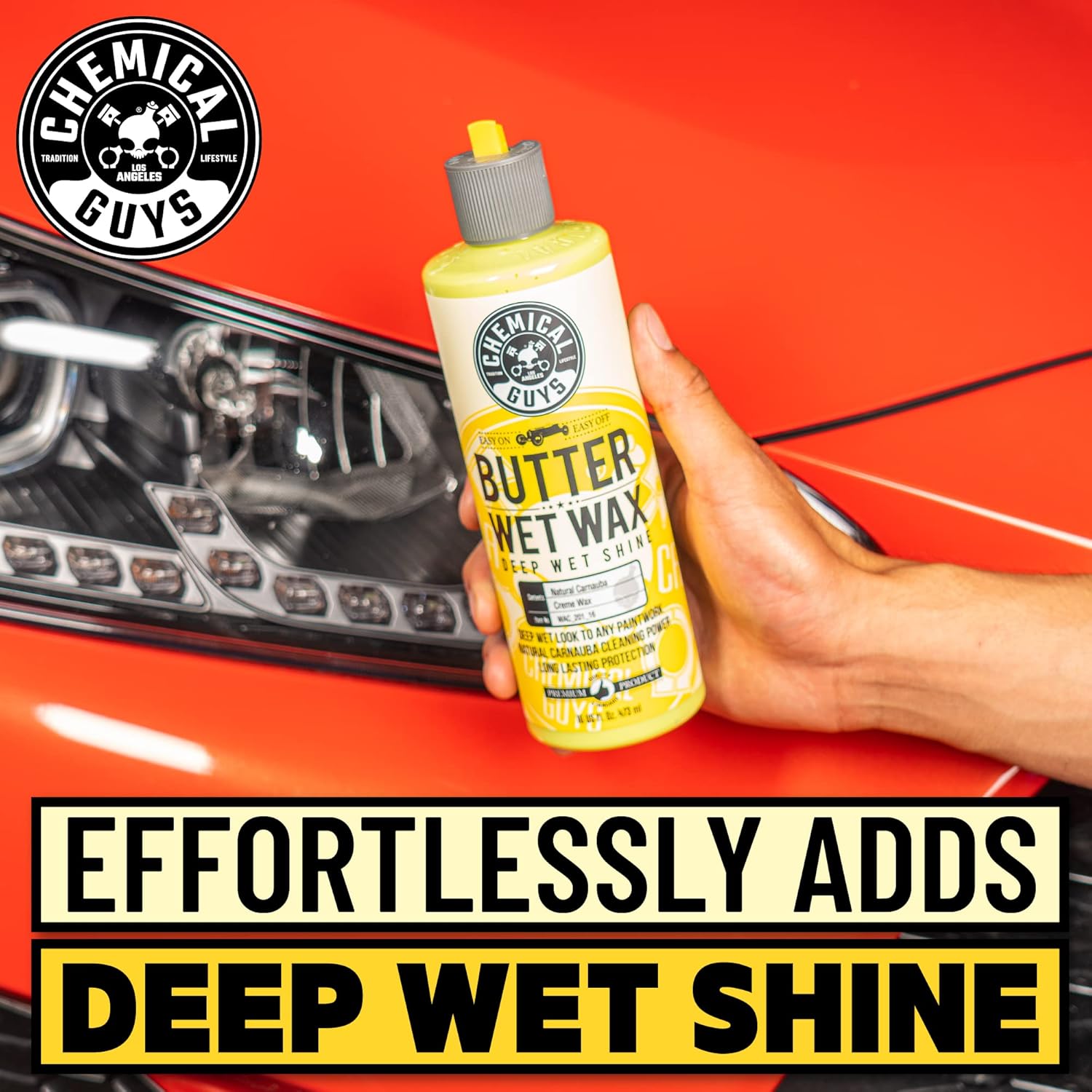 Chemical Guys Butter Wet Wax - Deep Wet Shine Car Wax for Cars, Trucks, SUVs, RVs, and More, Easy On/Off Liquid Formula, Banana Scent - 16 fl oz - Image 8