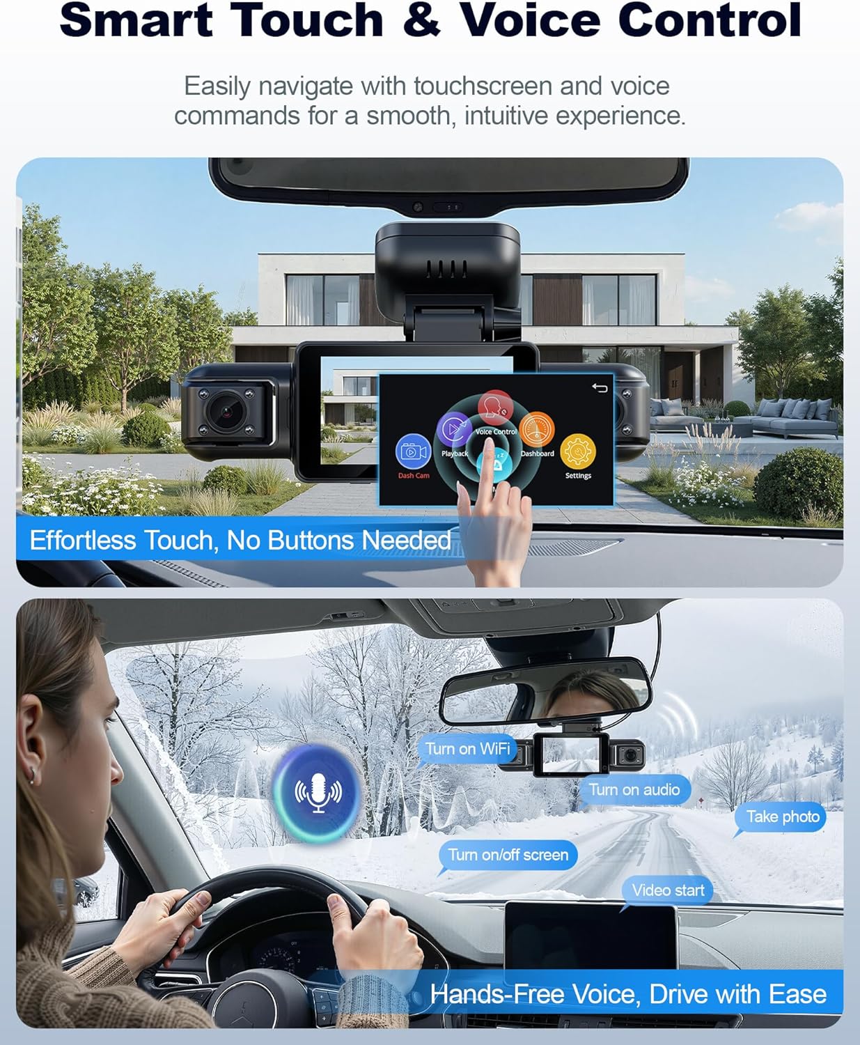 N300Pro 4K 4 Channel Dash Cam Front and Rear, STARVIS 2 Sensor, 3" Touch Screen, 5.8GHz WiFi GPS, 360° Car Dash Camera, AI Driver Monitor System, Free 64GB Card, WDR Night Vision HDR, 24H Parking Mode - Image 5