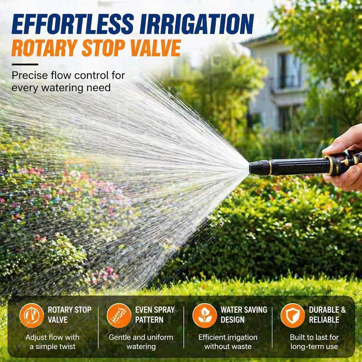 Home High-Pressure Car Wash Water Gun with Booster Nozzle, Booster Nozzle with 3 Adjustable Spray Modes, Anti-Leak Garden Hose Sprayer for Car Washing, Plant Watering, Pet Bathing (2Pcs) - Image 6