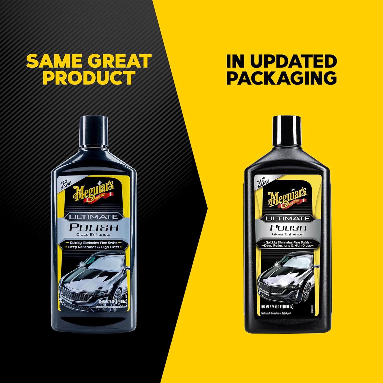 Meguiar’s Ultimate Polish – High-Gloss Polish for a Show Car Shine – Permanently Removes Light Swirls to Produce a Deep, Wet Reflection with a High Gloss Shine - Easy to Use, 16 Oz - Image 2