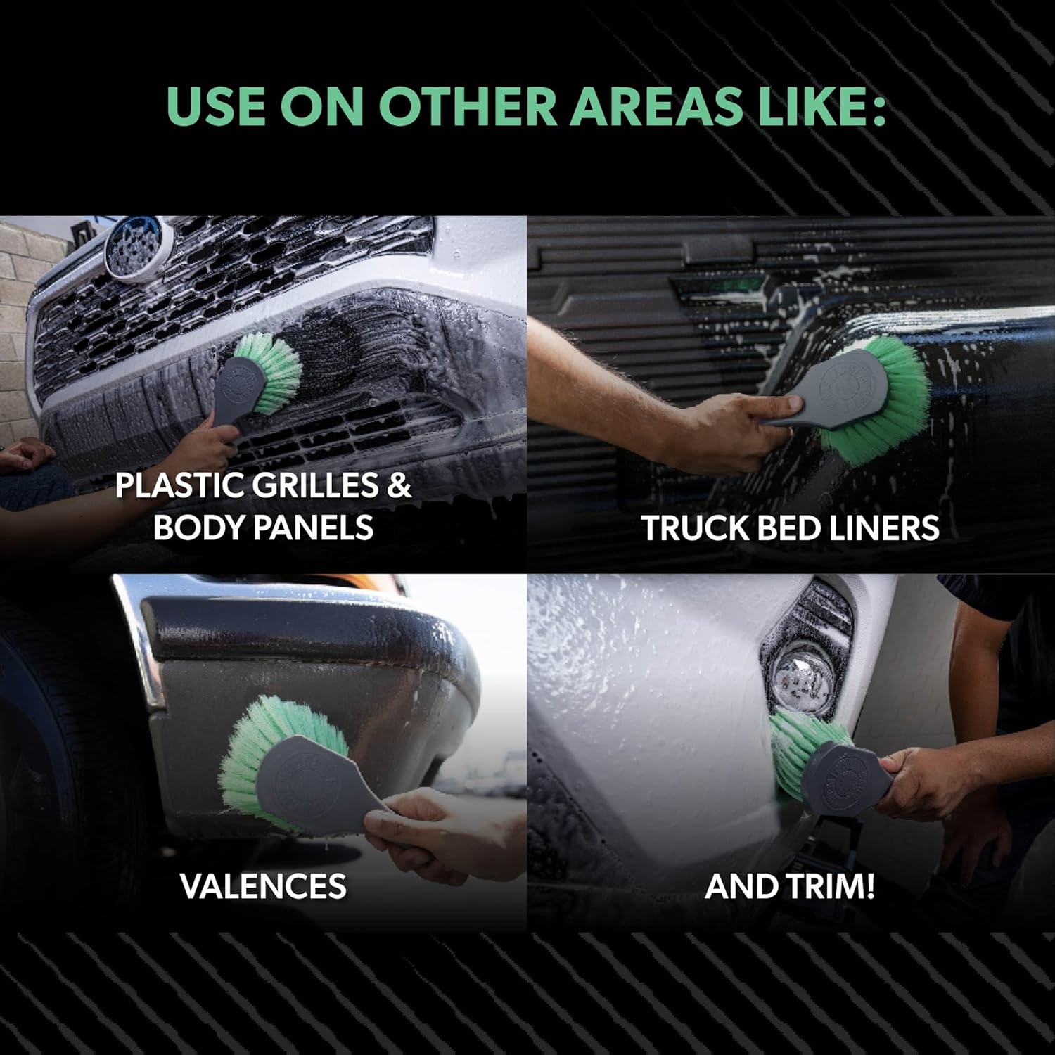 Chemical Guys Wheelie All Exterior Surface and Wheel Brush, Wheel Cleaner Brush with Soft Bristles, Safe Cleaning of Rims, Tires, and Exterior Surfaces on Cars, Trucks, Motorcycles, RVs, & More, Green - Image 4