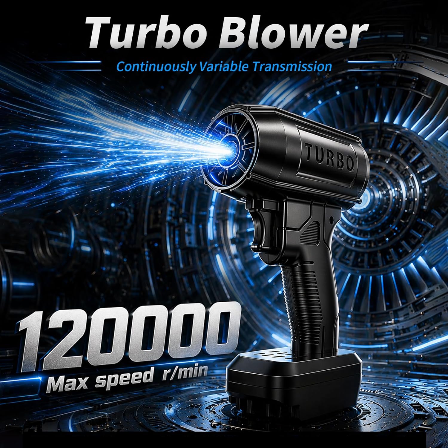 Turbo Blower 2.0 Cordless as Seen on TV Car Air Dryer Gas for Drying Strongest Mini Leaf Blowers Power Tool Only Battery Powered by Portable Hand Held Small Electric Snow - Image 3