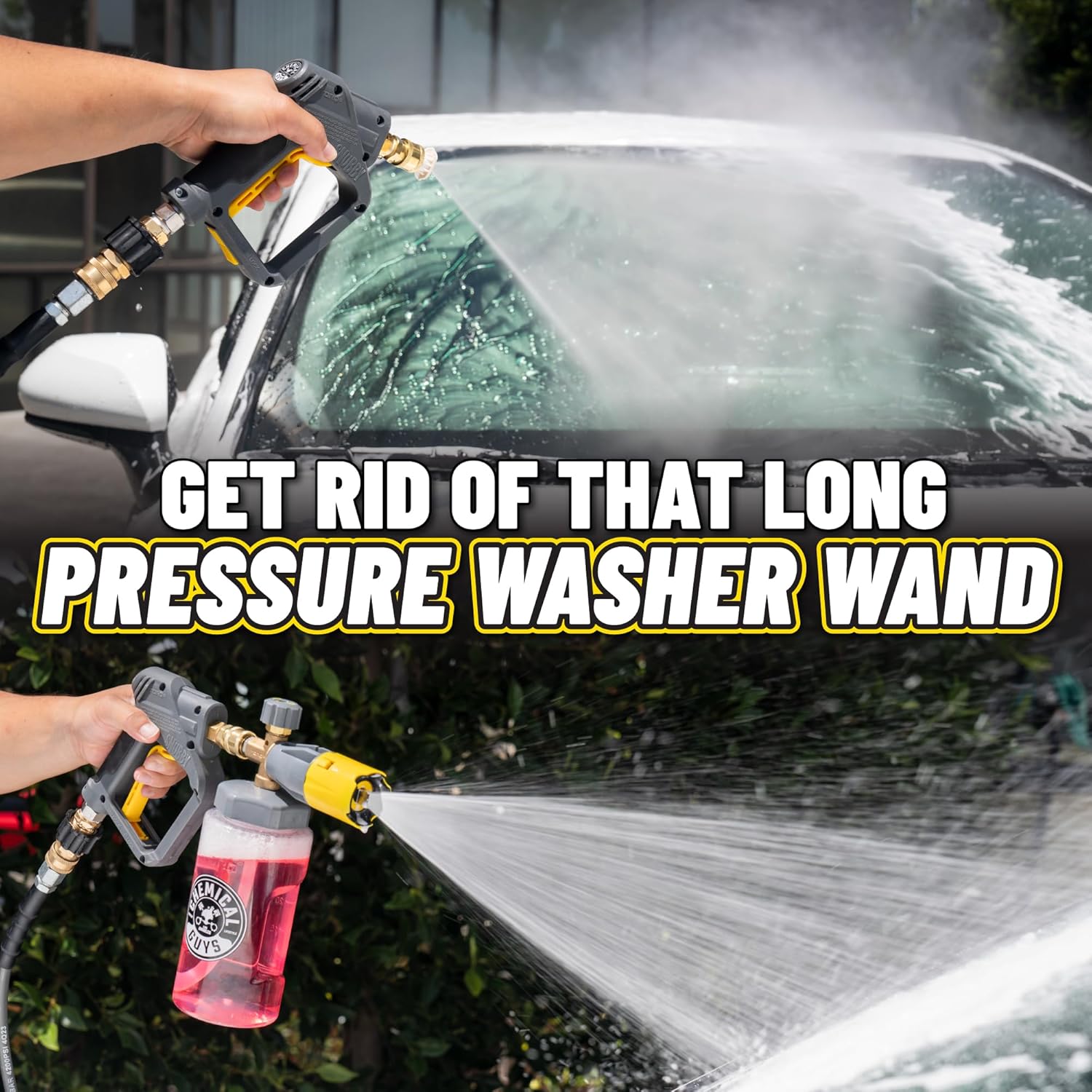 Chemical Guys Snubby Pressure Washer Gun with Foam Cannon Attachment - Short Handle for Gas and Electric Pressure Washers, Foam Sprayer Ideal for Car Washing, Detailing, and Home Cleaning Projects - Image 5
