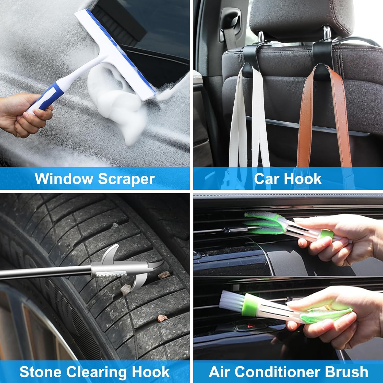 AUTODECO 40Pcs Car Wash Detailing Kit Cleaning Kits with Foam Gun Sprayer Vacuum with Long Cord Drill Brush Large Wash Mitt Towels Complete Interior Exterior Car Washing Supply Set Black - Image 8