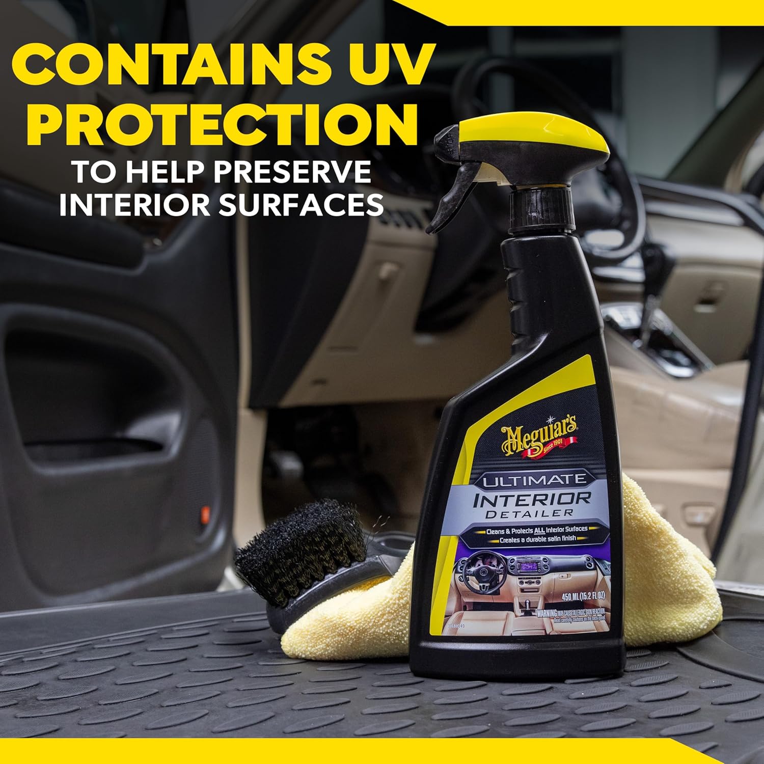 Meguiar's G16216 Ultimate Interior Detailer, Protects Interior Surfaces from Dirt and Grime, Leaves Your Surfaces Protected from UV Rays and Giving It a Lasting Finish, 15.2 Oz Spray Bottle - Image 11