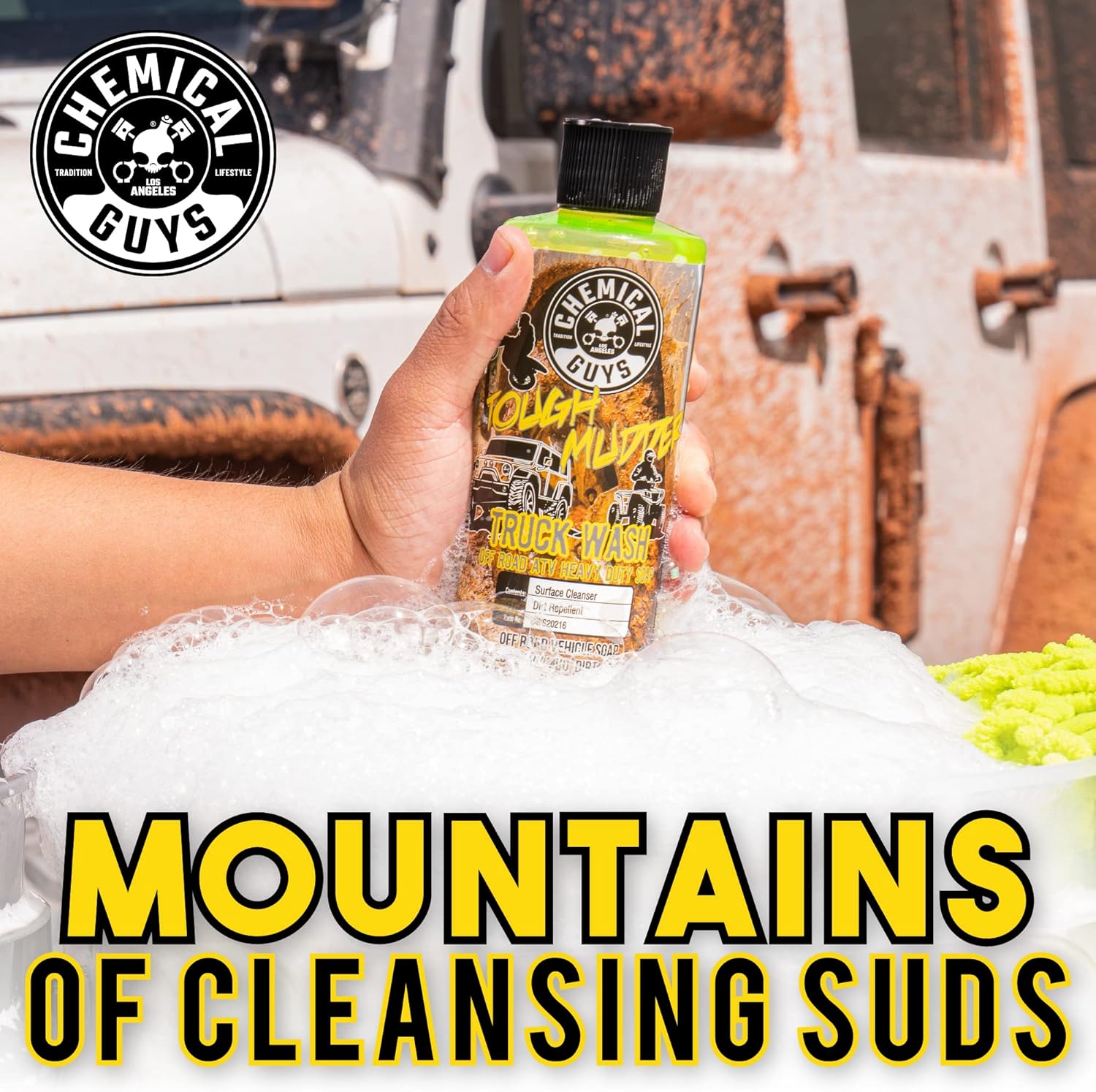 Chemical Guys Tough Mudder Foaming Heavy Duty Car Wash Soap - Soap for Foam Cannons, Foam Guns, or Buckets - Safe for Trucks, ATVs, RVs, and Off-Road Vehicles - 128 oz Lemon Scent - Image 10