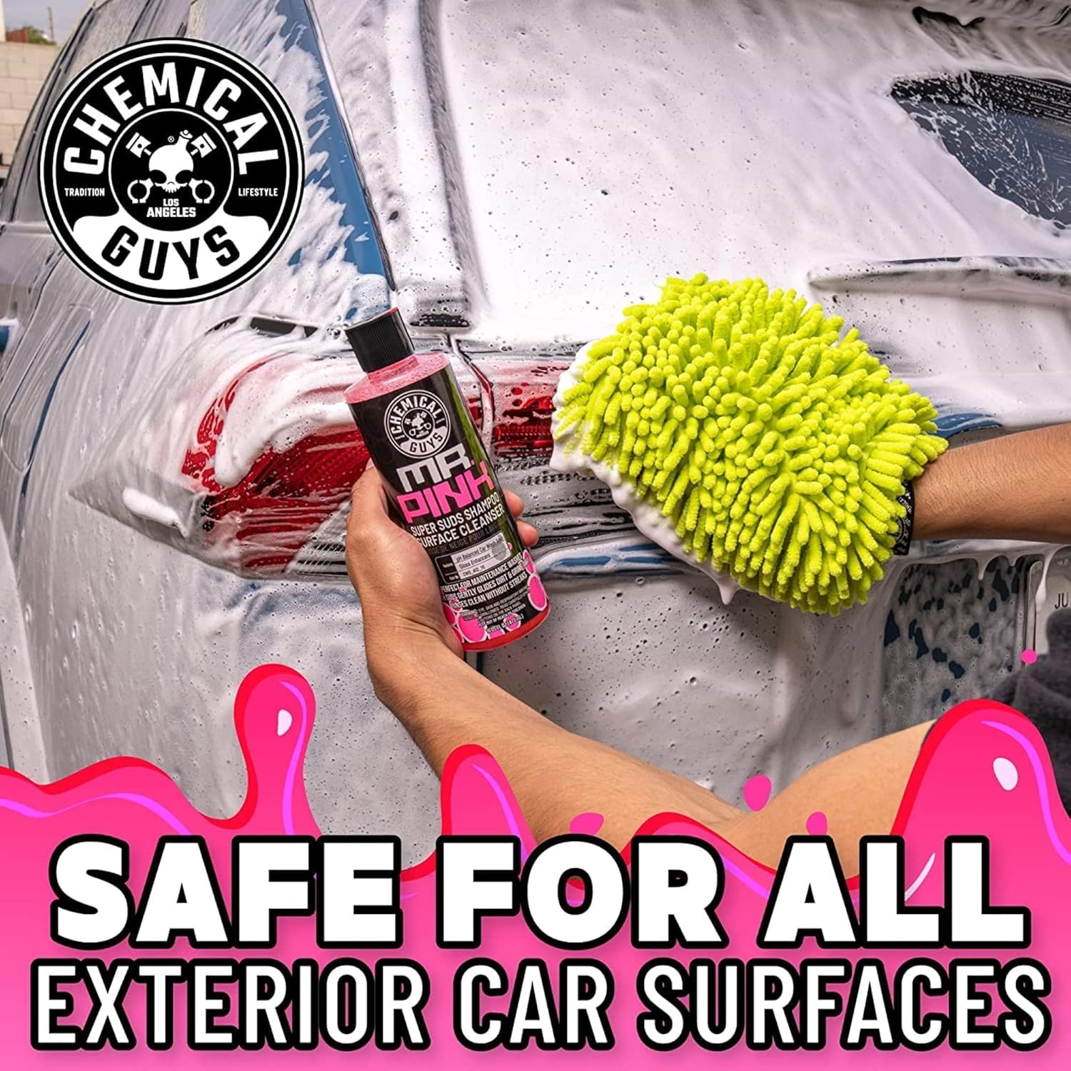 Chemical Guys Mr. Pink Car Wash Soap - 16 oz Super Suds Foaming Car Wash Soap for Cannon, Blaster, or Bucket Washing - pH Balanced, Safe on Wax, Sealant, Ceramic, and Clear Coat Finishes - Image 4