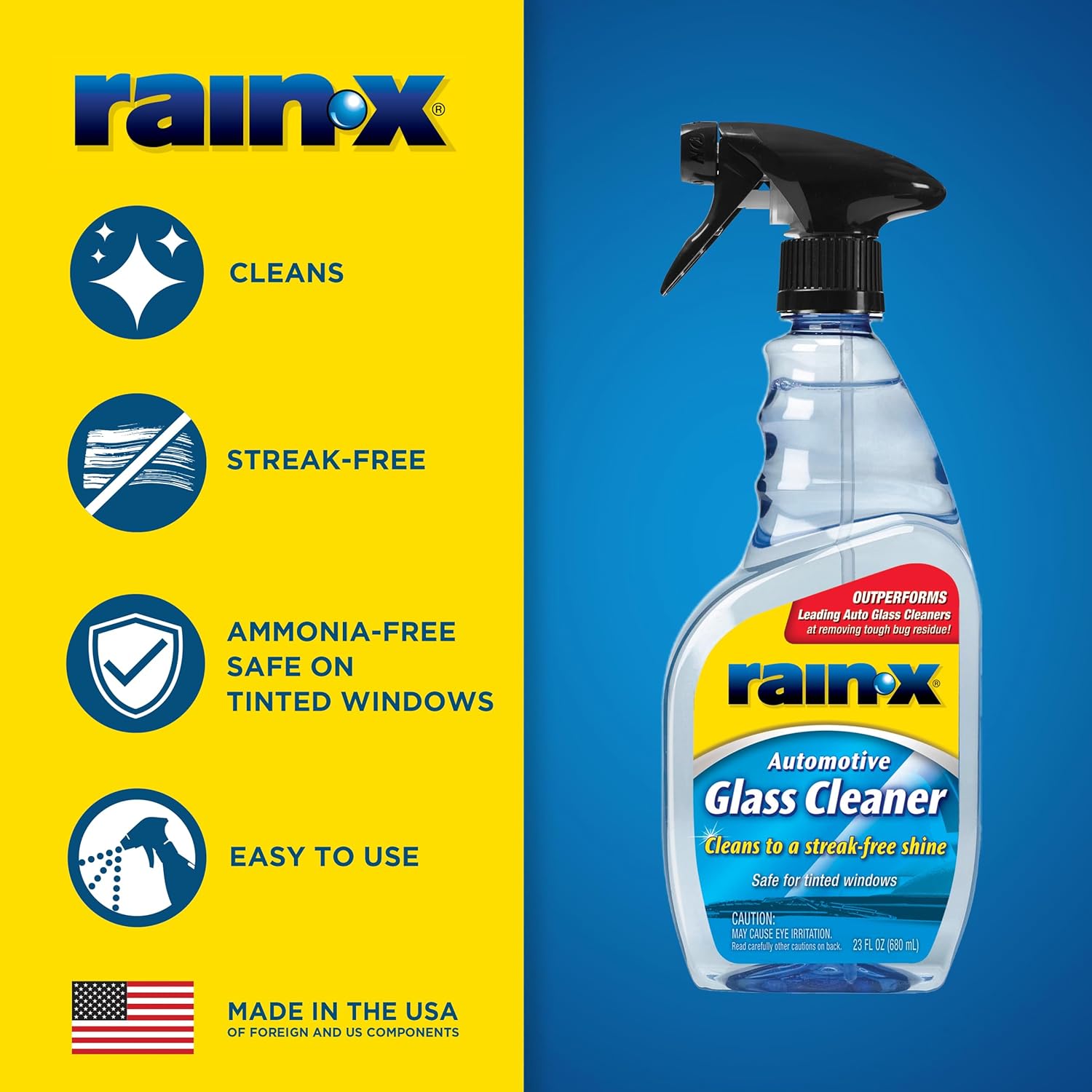 Rain-X RainX 630018 Glass Cleaner, Concentrated Streak-Free Formula for Car Windows, Windshield & Mirrors, Removes Bug Residue, Road Grime & Smoke Film - 23 Fl Oz - Image 3