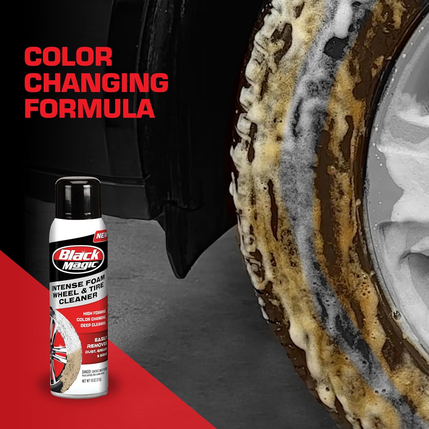 Black Magic 120253 Intense Foam Wheel & Tire Cleaner w/High Foaming Deep Clean Formula to Remove Dirt, Grime & Brake Dust - Cherry Scent - Image 6
