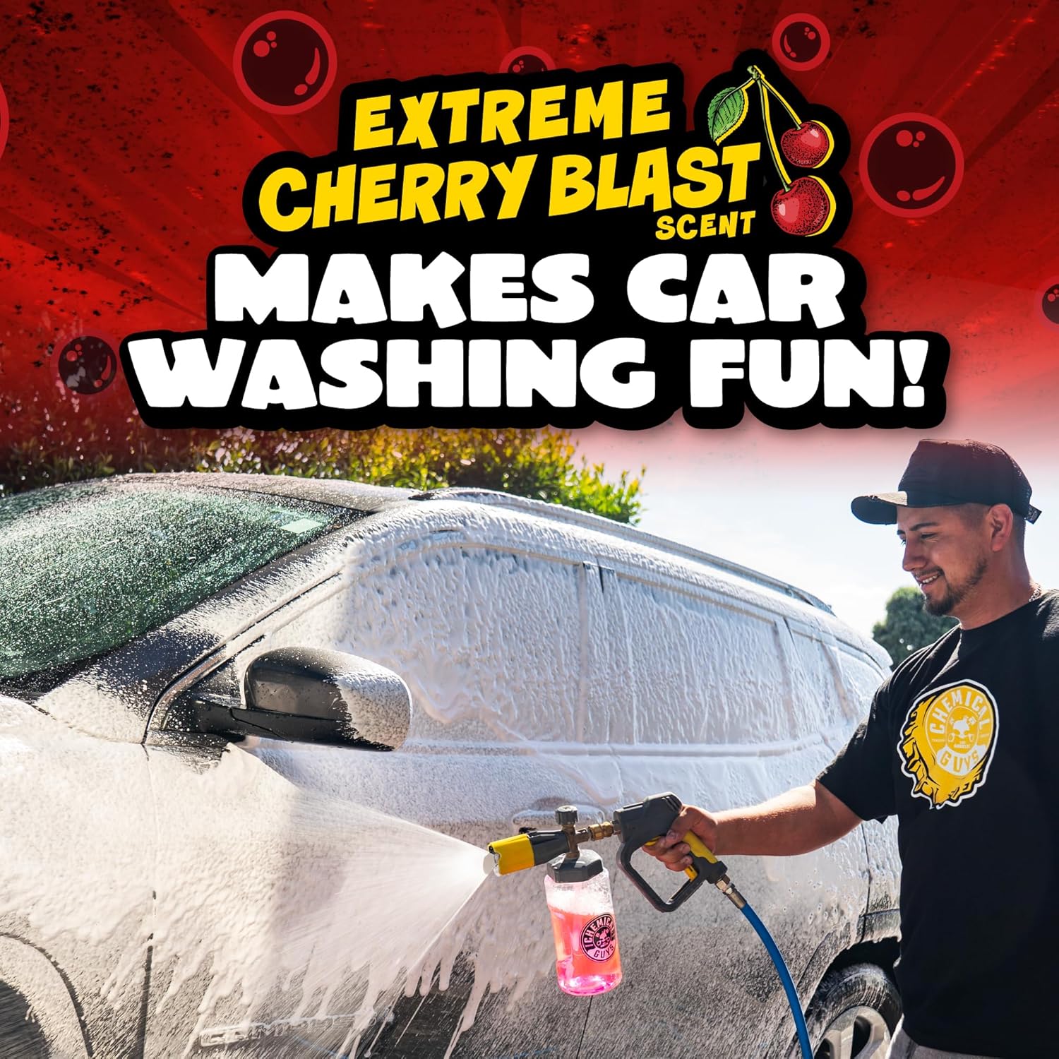 Chemical Guys Maxi Suds II Foaming Car Wash Soap – High Foam Car Wash Soap, Cherry Scent Shampoo and Gloss Booster for Foam Cannons, Guns or Buckets – Gentle, Safe for Trucks, SUVs, and RVs, 64 oz - Image 6