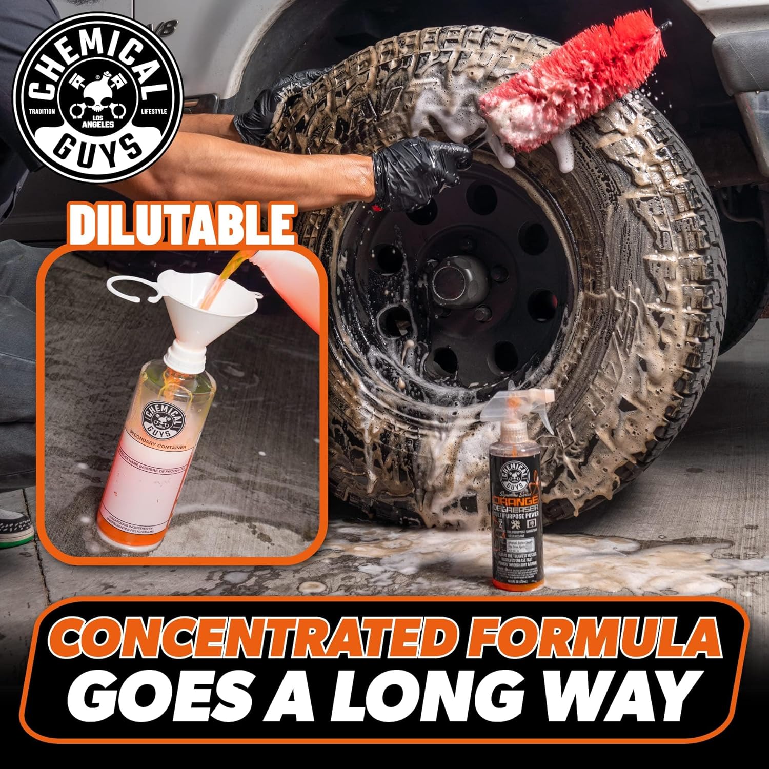 Chemical Guys Signature Series Orange Degreaser Spray - Heavy Duty All Purpose Cleaner for Engines, Tires, Undercarriages, Tools and More, Professional Strength, Breaks Down Grease, Oil & Grime, 16 oz - Image 6