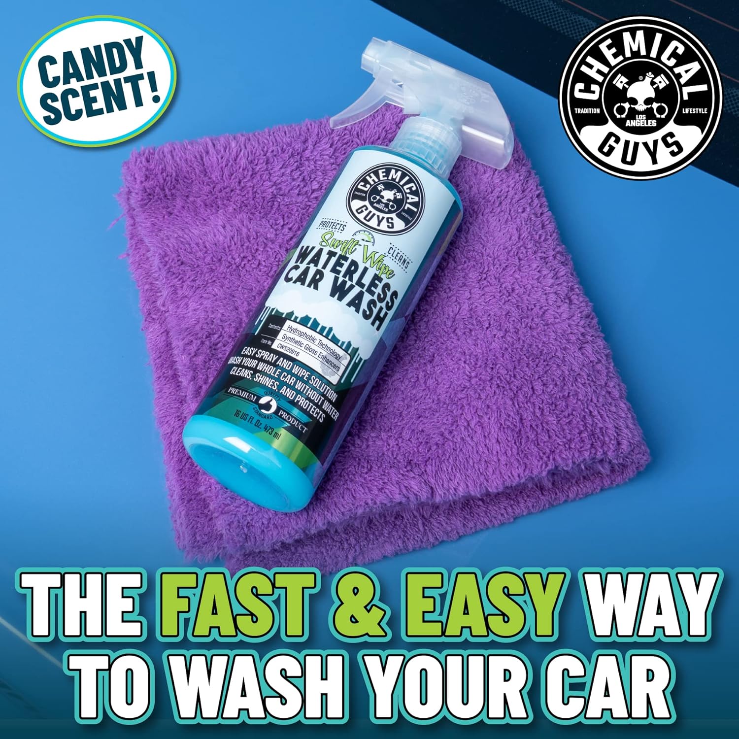 Chemical Guys Swift Wipe Sprayable Waterless Car Wash Spray - Spray and Wipe to Safely Clean and Shine Cars, Trucks, Motorcycles, RV & More, High Lubrication Formula, 16 oz - Image 10