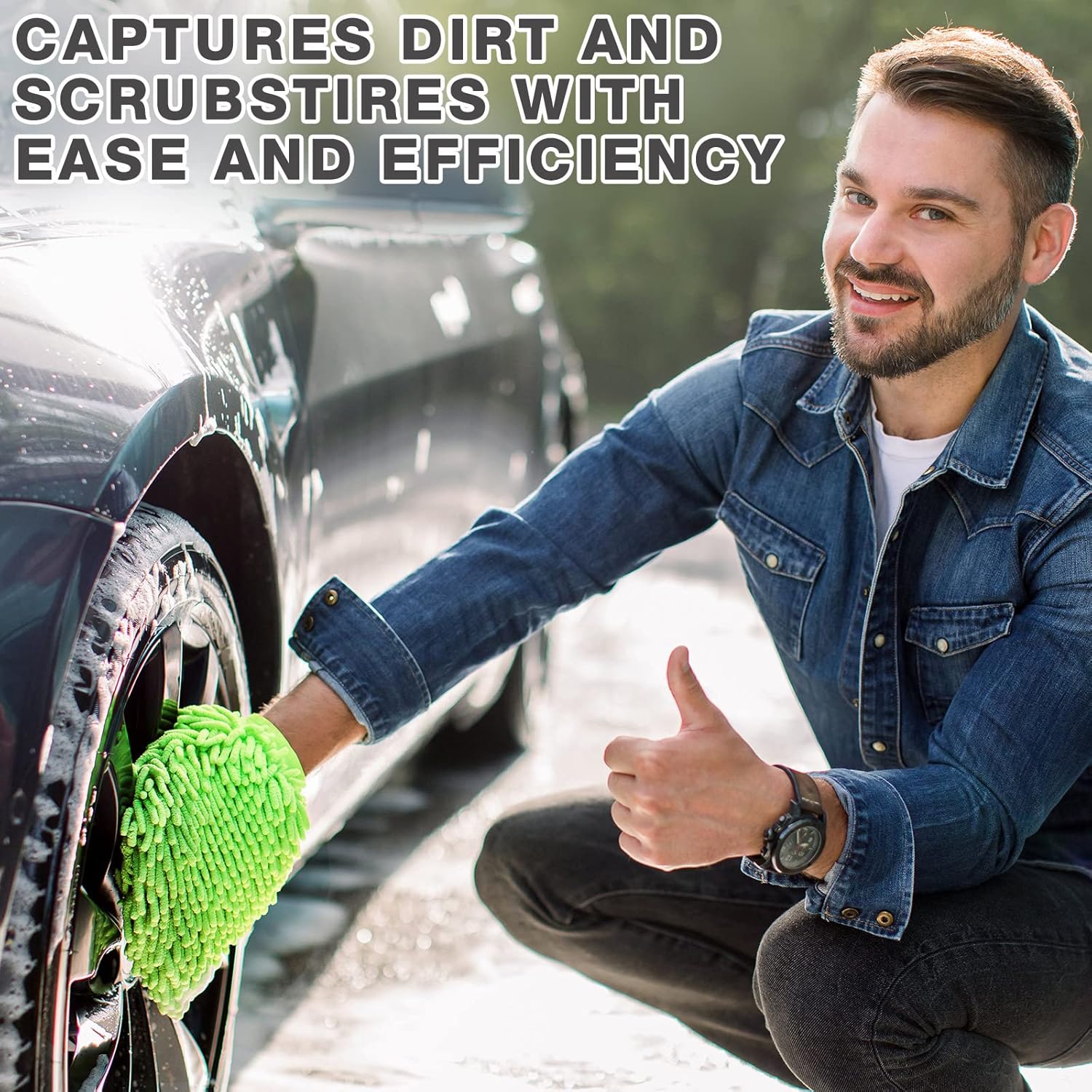 Riakrum 12 Pcs Car Wash Mitts - Chenille Microfiber Mitts Scratch Free Ultra Absorbent Wash Sponge Cloths for Cars, Trucks and Boats - Regular Size, 7.5'' x 10.2'' - Image 4