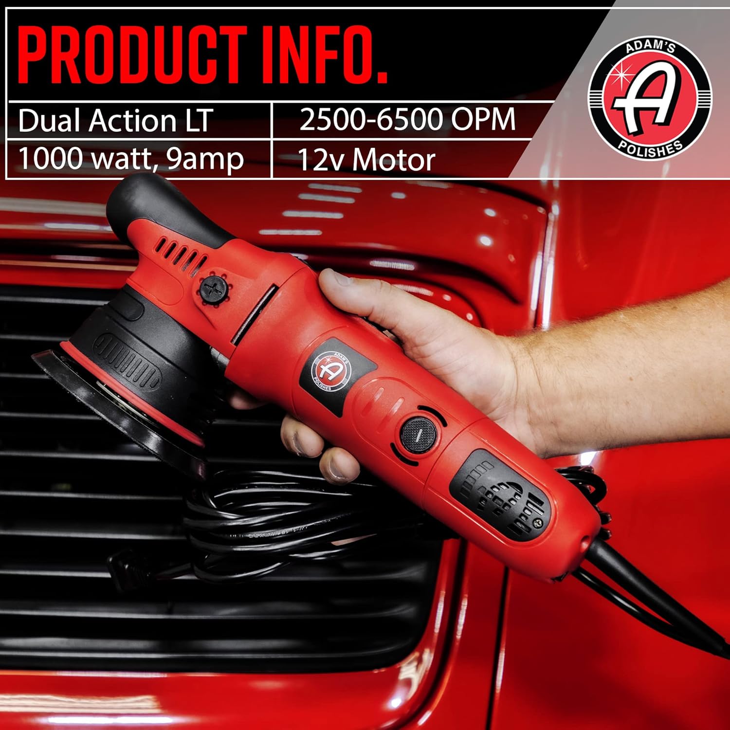 Adam's Polishes 9mm Dual Action Car Polisher (Polishing Kit) - Buffer Car Scratch Remover for Car Detailing | Includes Polish, Compound & Pads - Image 2