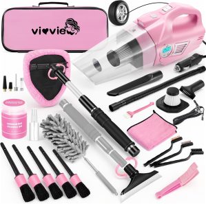 Pink Car Cleaning Kit, 25Pcs Detail...