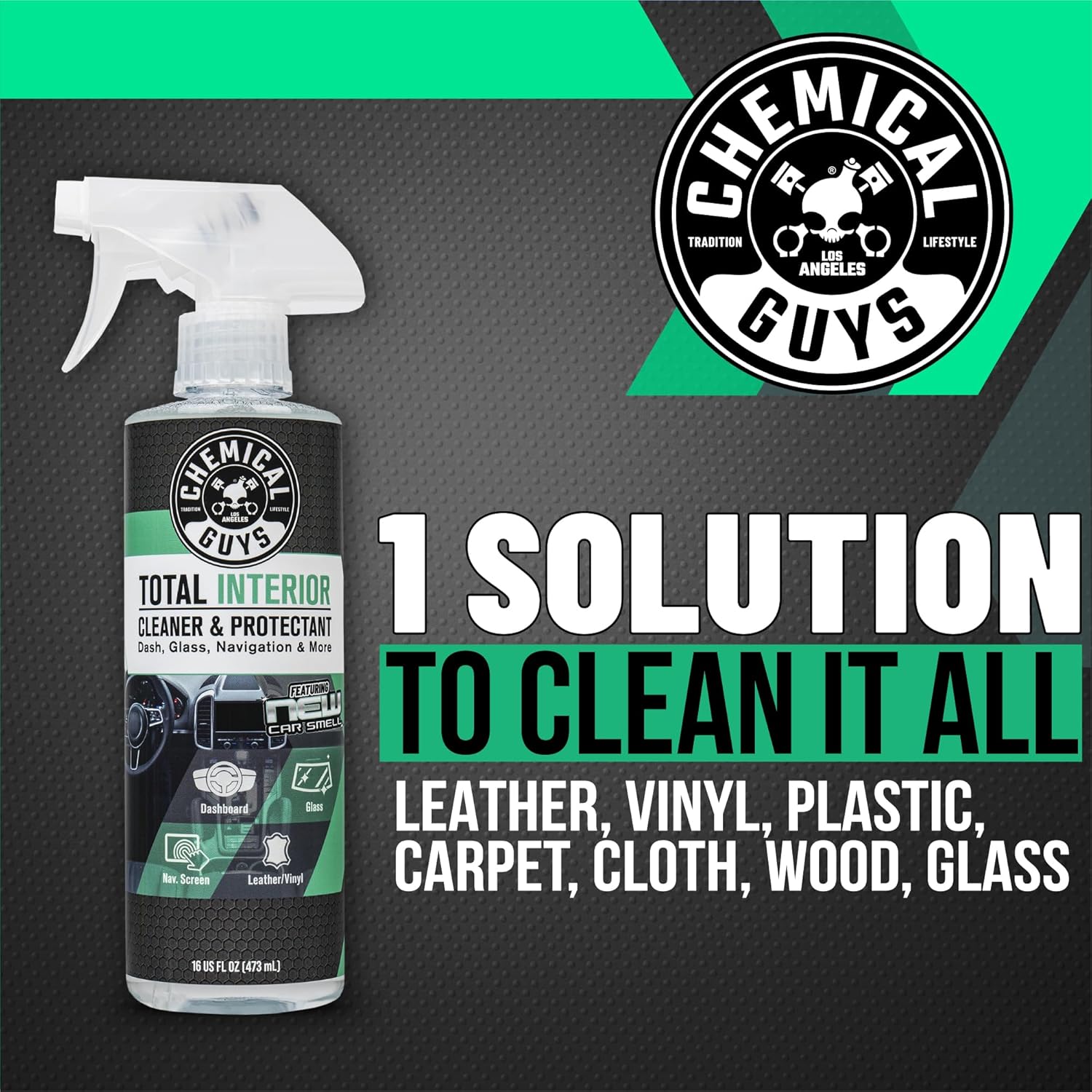Chemical Guys Keep Your Car New Kit, Ideal for Cleaning and Detailing. Includes New Car Scented VRP, Total Interior, Air Freshener, and 3 Detailing Towels - 6 Piece Kit - Image 2