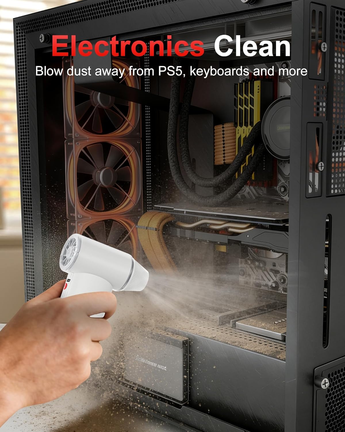 GOOLOO F3 Electric Air Duster- 150000RPM 52m/s Super Power Car Duster, Variable Speed Air Duster Rechargeable with Fast Charging, Mini Dust Blower for Computer, Keyboard, House, Outdoor and Car - Image 3