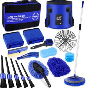 21Pcs Car Wash Kit,62″ Car Wa...