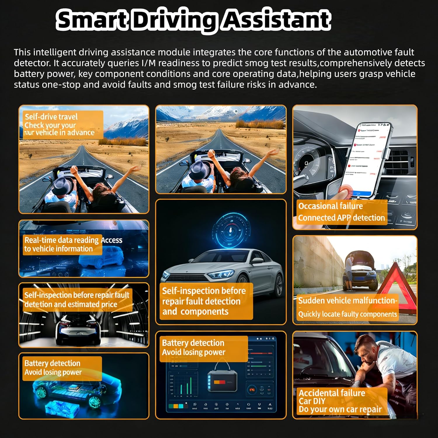 2-in-1 Handheld OBD2 Scanner, Bluetooth Car Diagnostic Tool with Built-in Screen, Auto Code Reader with Free App, Check Engine Light Reset, Live Data & I/M Readiness for 1996+ 12V Gasoline Vehicles - Image 5
