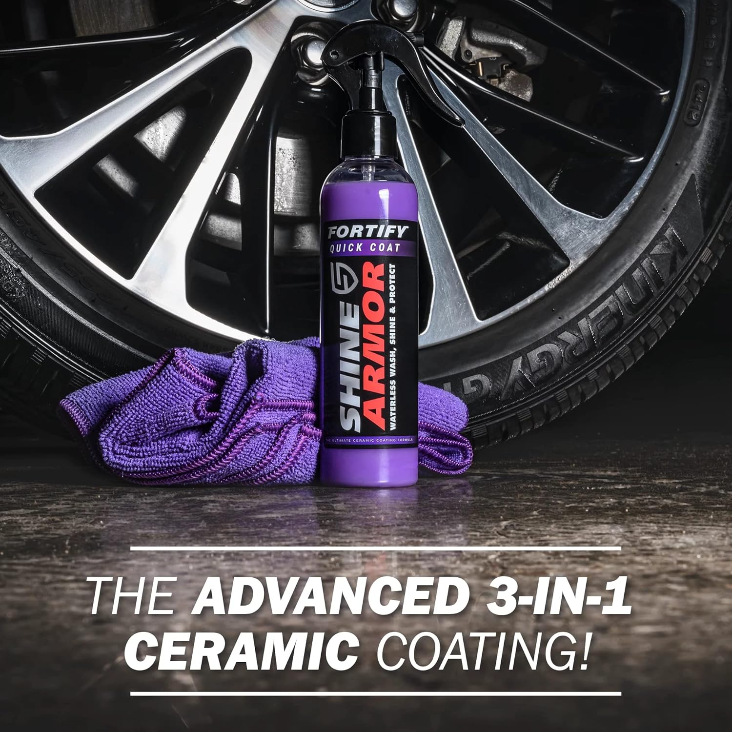 Car Wax Spray and Ceramic Coating for Cars - 3 in 1 Waterless Car Wash and Detailing - Quick Effect Coating Agent for Car - High Gloss Car Coating Spray, Shiny Car Stuff by Shine Armor - 8FlOz - Image 4
