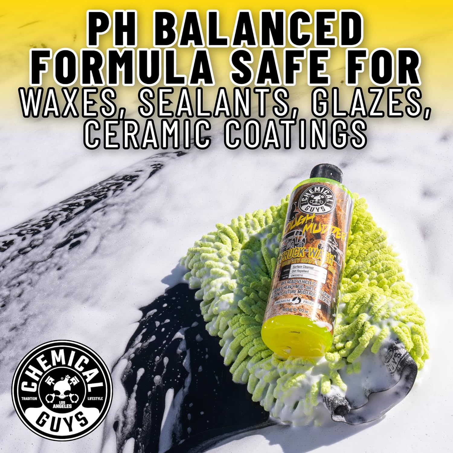 Chemical Guys Tough Mudder Foaming Heavy Duty Car Wash Soap - Soap for Foam Cannons, Foam Guns, or Buckets - Safe for Trucks, ATVs, RVs, and Off-Road Vehicles - 128 oz Lemon Scent - Image 8