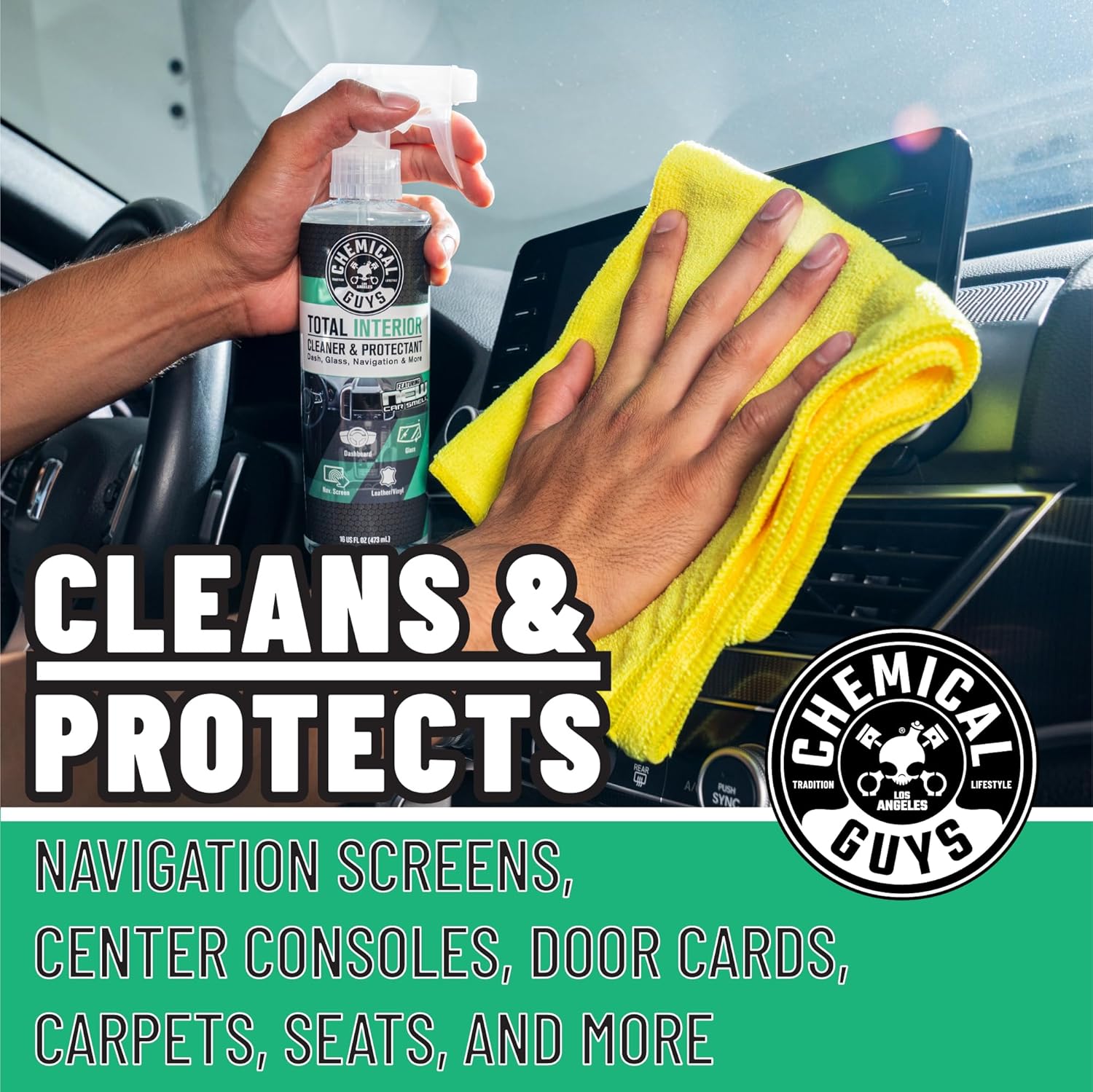 Chemical Guys Keep Your Car New Kit, Ideal for Cleaning and Detailing. Includes New Car Scented VRP, Total Interior, Air Freshener, and 3 Detailing Towels - 6 Piece Kit - Image 3