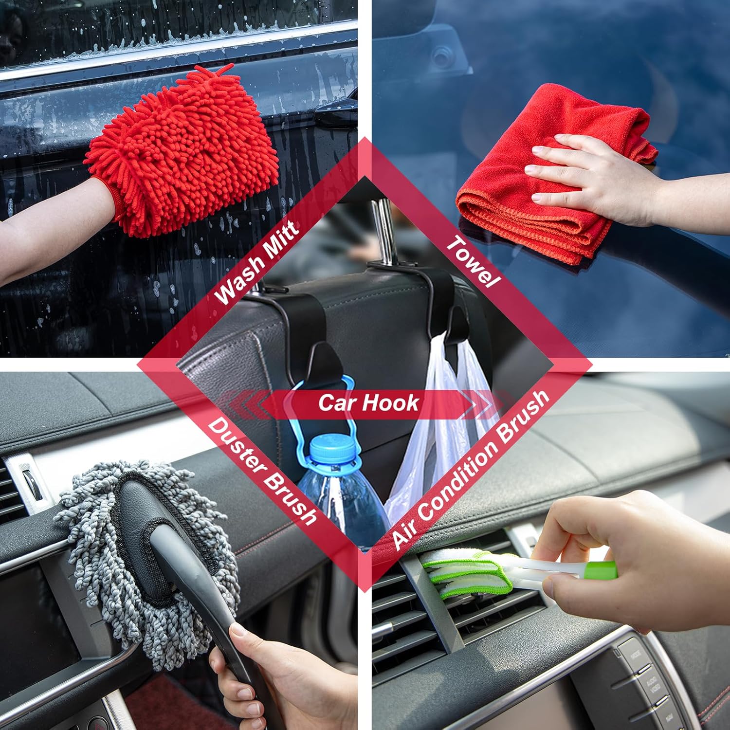 42Pcs Car Wash Cleaning Kit with Foam Gun Sprayer Detailing Brushes Car Vacuum Windshield Cleaning Tool Tire Brush Towels Complete Interior Exterior Detailing Set for Car - Image 7
