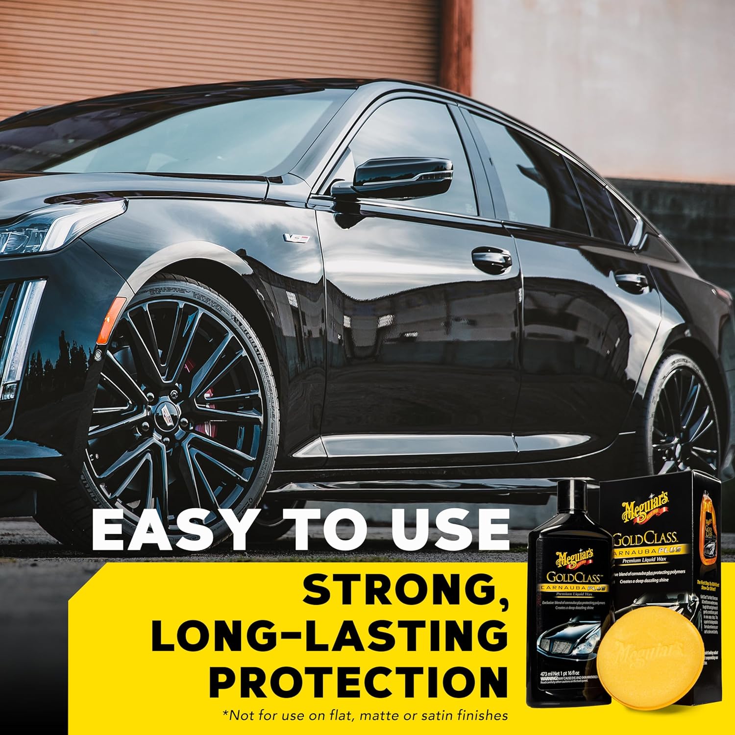 Meguiar's Gold Class Carnauba Plus Premium Liquid Wax Kit, Car Detailing Kit with a Pure Carnauba Wax Blend and a Foam Applicator Pad for Keeping Glossy Paint Protected Like a Pro, 16 Oz Bottle - Image 3