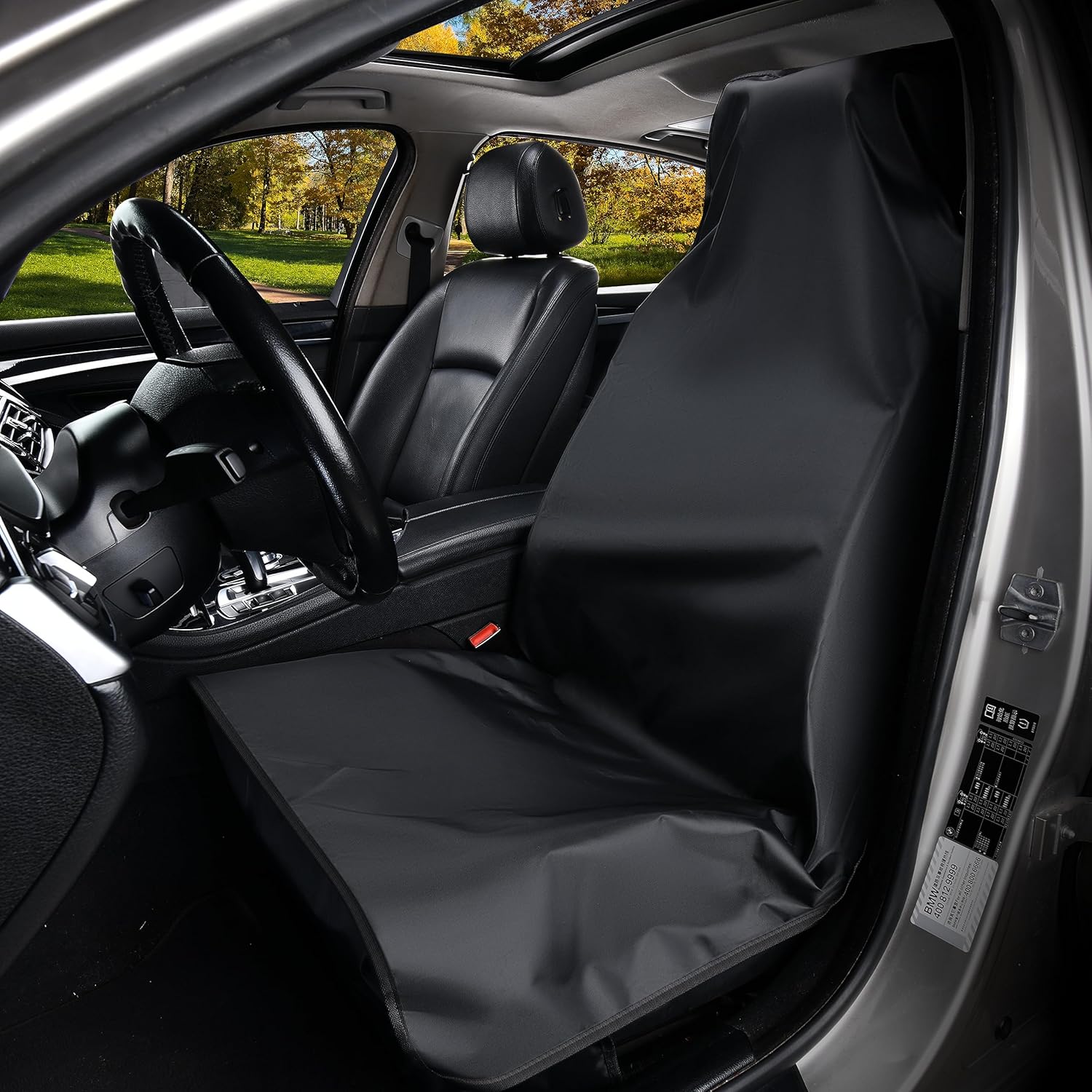 Magca Car Seat Cover Protector, Waterproof, Front Seat Cover for Universal Car Seat, Black, Pack of 1 - Image 3