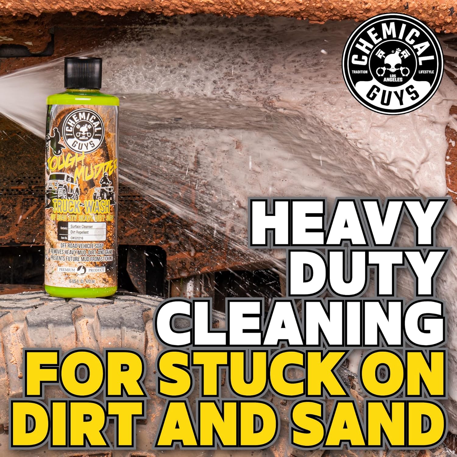 Chemical Guys Tough Mudder Foaming Heavy Duty Car Wash Soap - Soap for Foam Cannons, Foam Guns, or Buckets - Safe for Trucks, ATVs, RVs, and Off-Road Vehicles - 128 oz Lemon Scent - Image 6