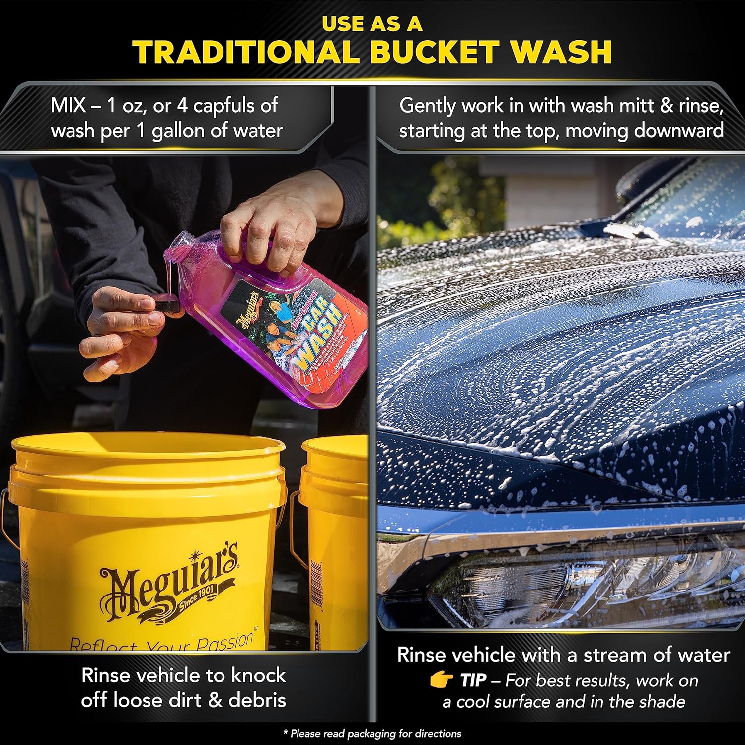 Meguiar's Deep Crystal Car Wash - Car Wash Shampoo that Cleans Paint, Enhances Gloss, and Preserves Wax Protection, pH Balanced Car Wash Soap with Excellent Foaming Action, 64 Oz - Image 4